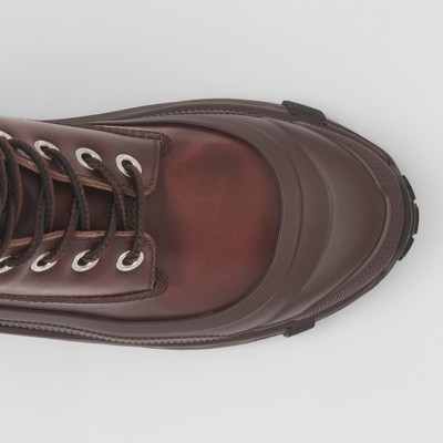 leather lace booties