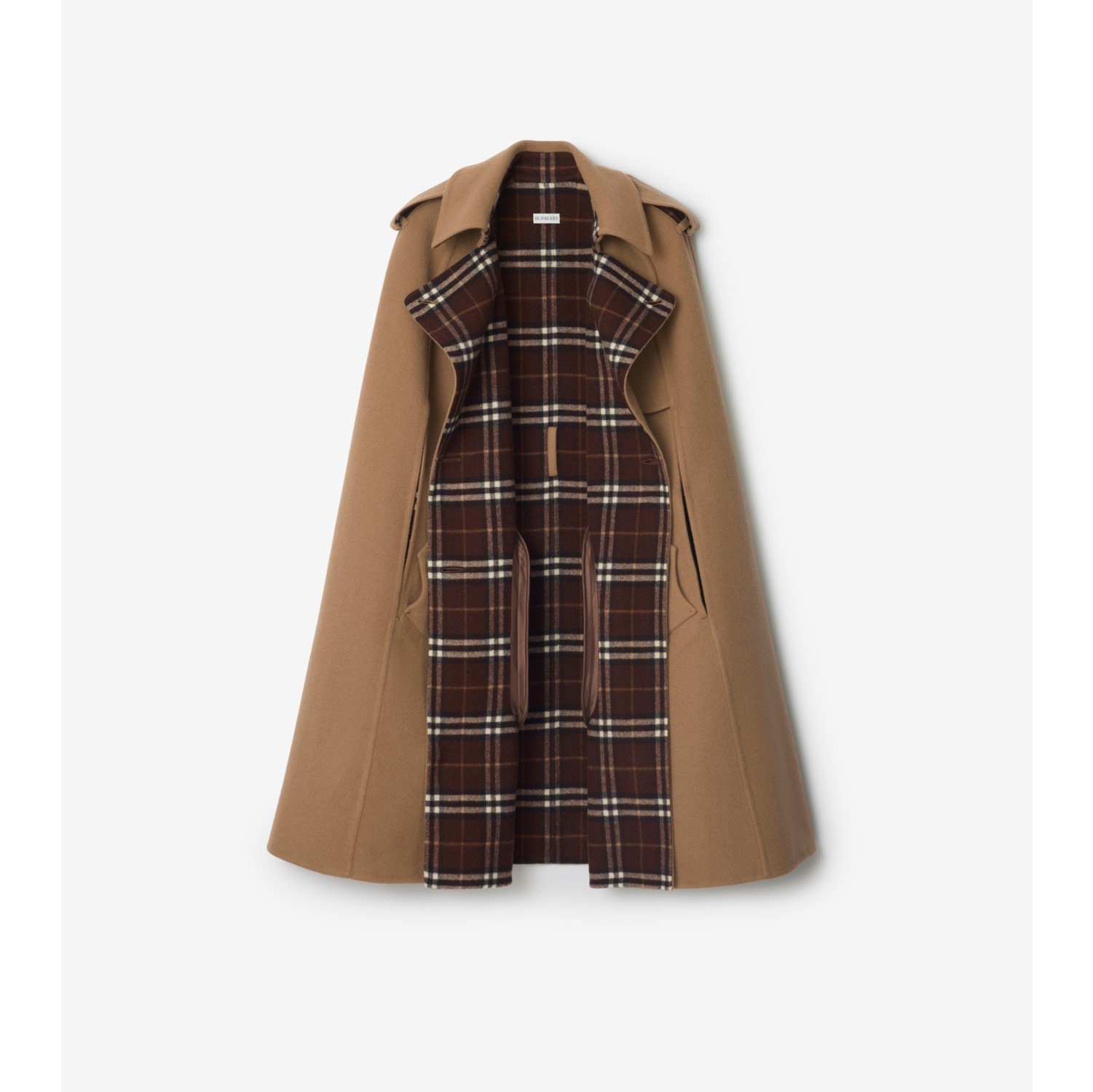 Wool Belmont Trench Cape in Camel brown/treacle brown - Women | Burberry® Official
