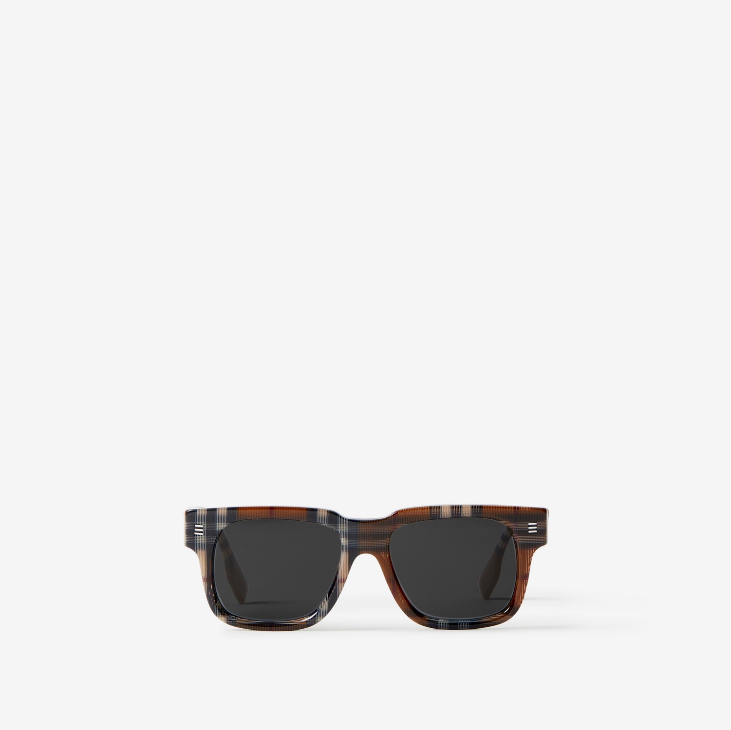 Check Square Frame Sunglasses in Birch Brown - Men | Burberry® Official