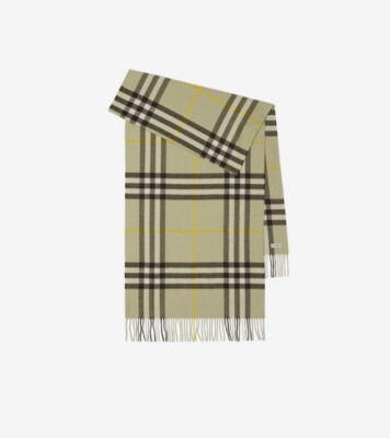 ワイド チェック カシミアスカーフ (アーカイブベージュ) | Burberry