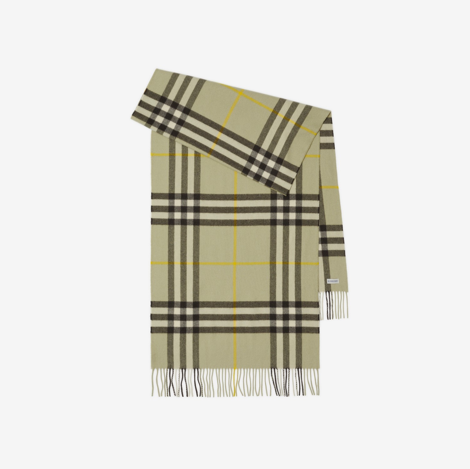 Wide Check Cashmere Scarf in Hunter | Burberry® Official