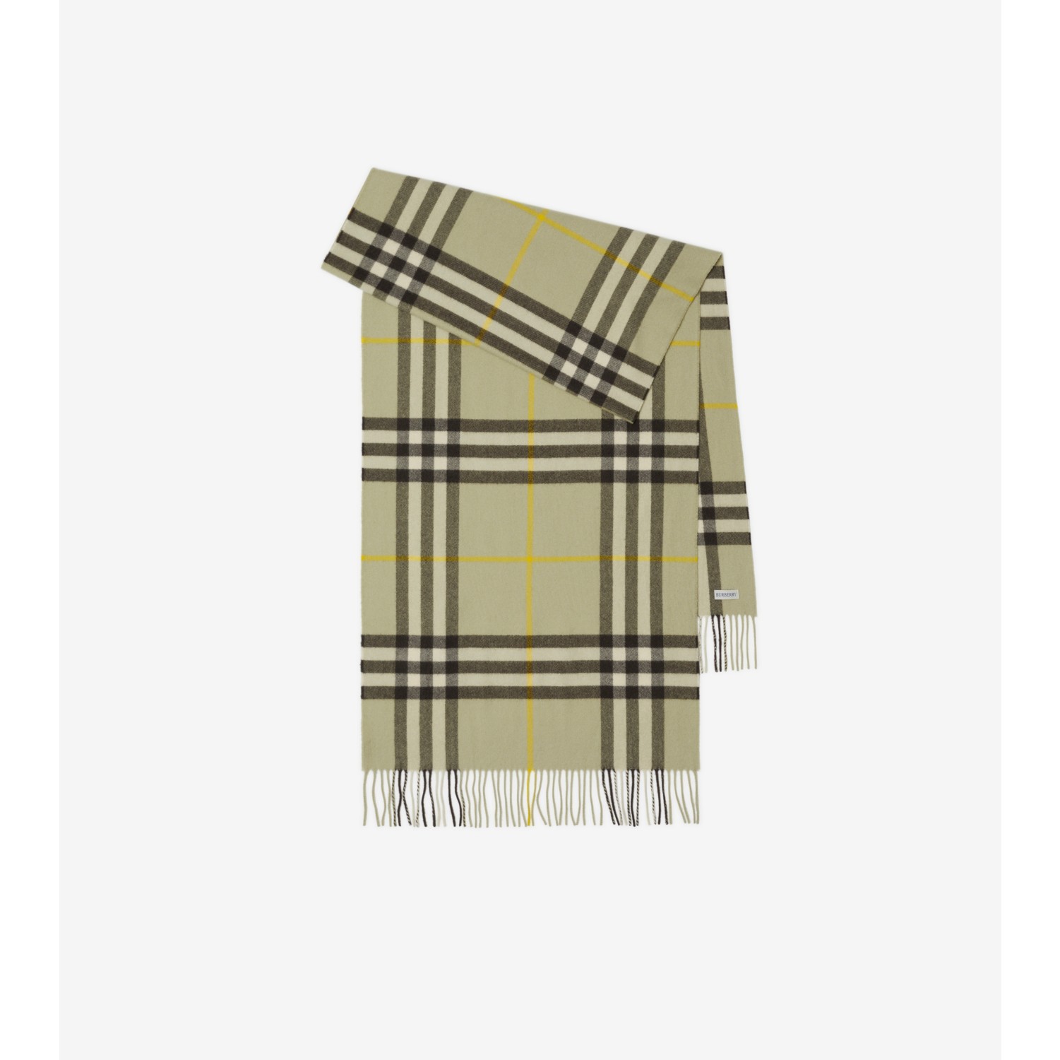 ワイド チェック カシミアスカーフ (ハンター) | Burberry®公式サイト