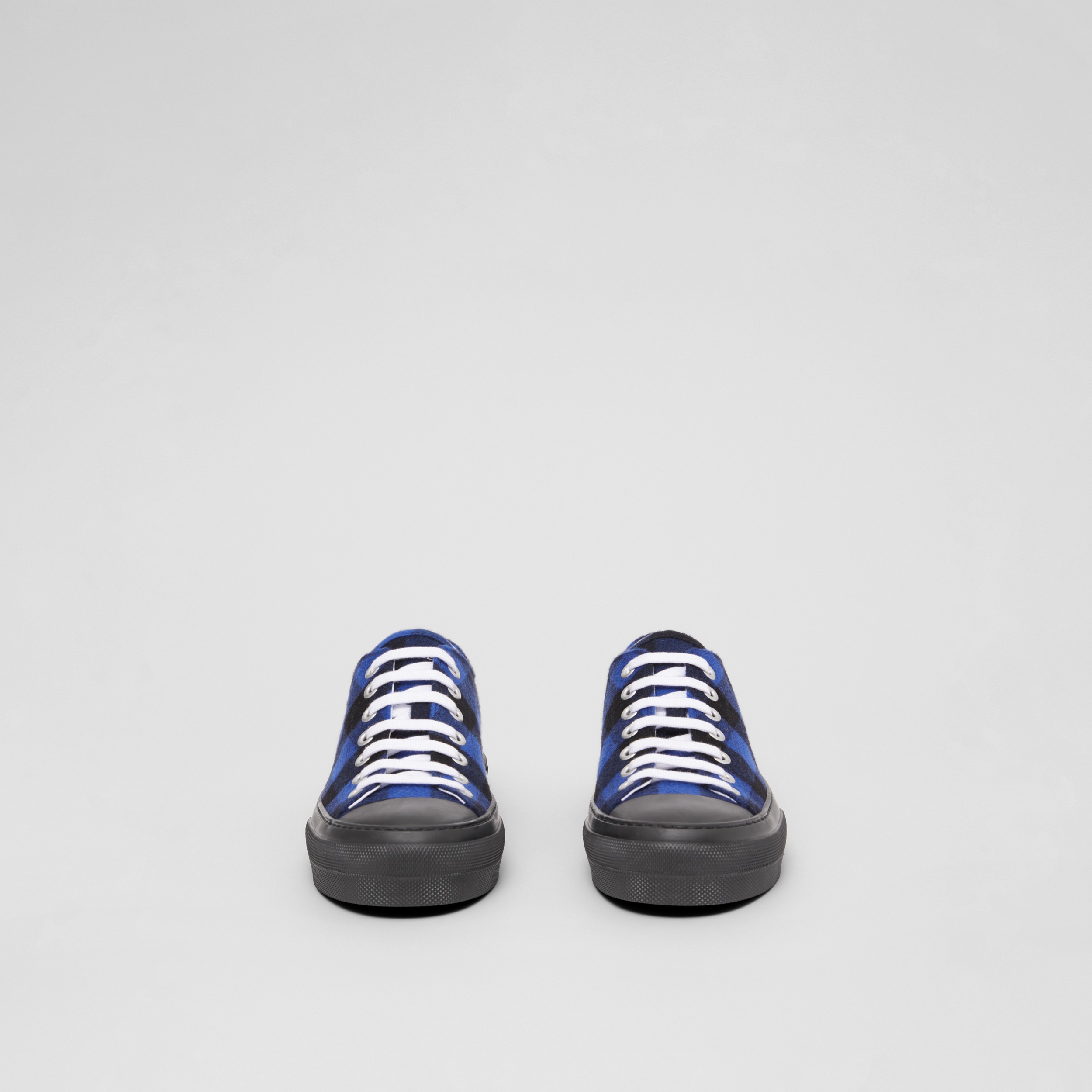 Check Wool Sneakers – Exclusive Capsule Collection in Deep Royal Blue | Burberry® Official - 4