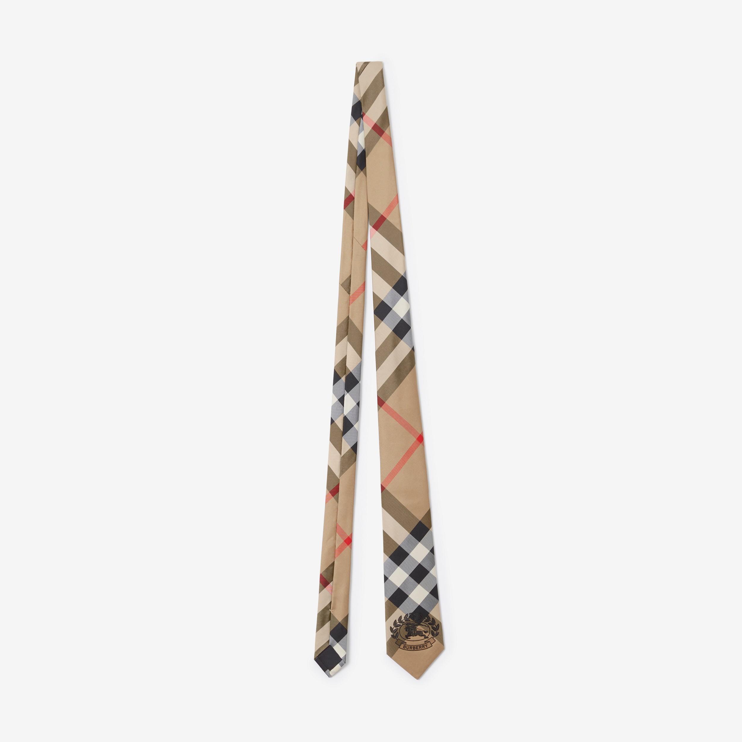 经典剪裁马术骑士设计格纹领带 (典藏米色) - 男士 | Burberry® 博柏利官网 - 1