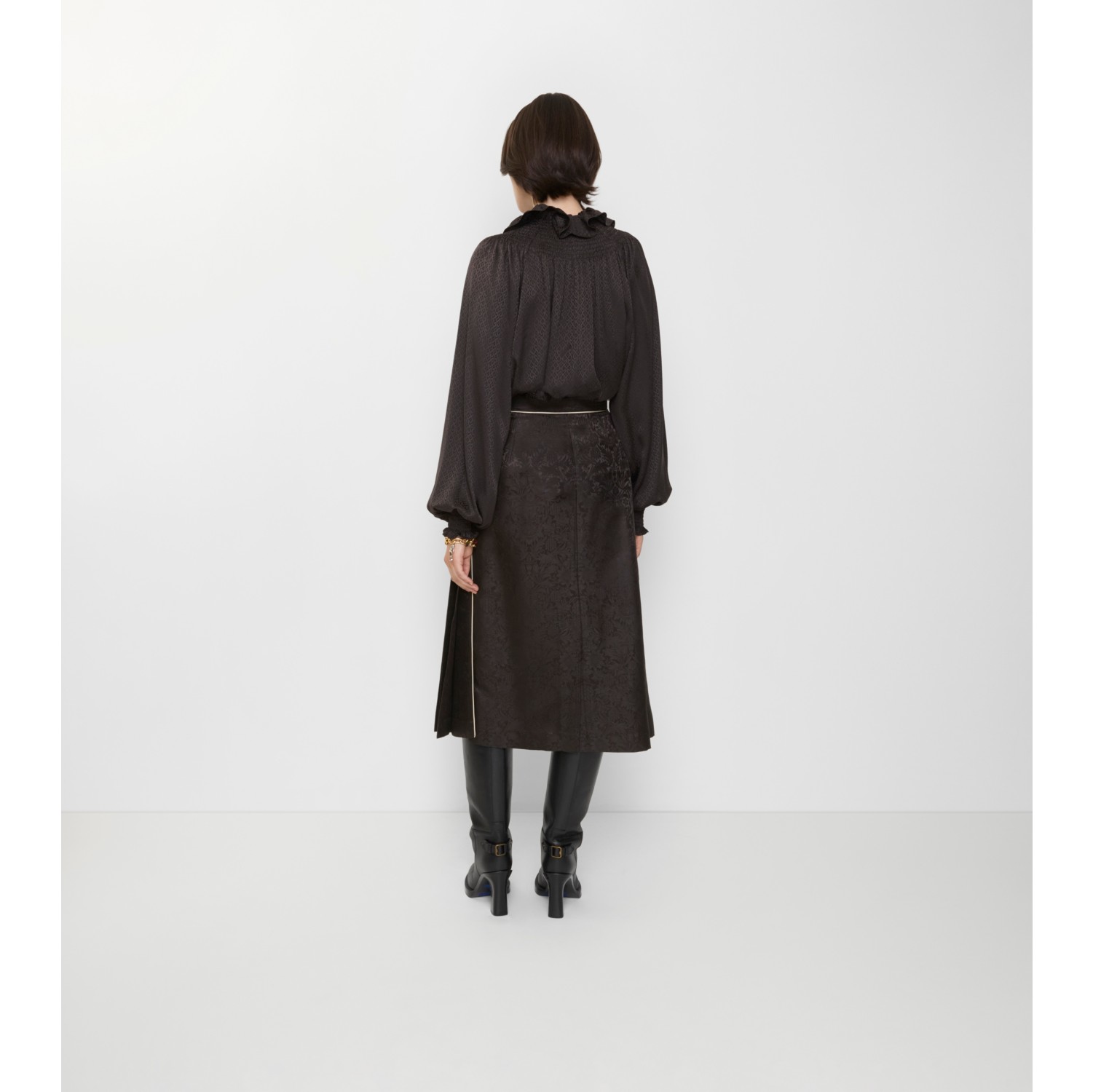 Sunflower Pleated Silk Skirt