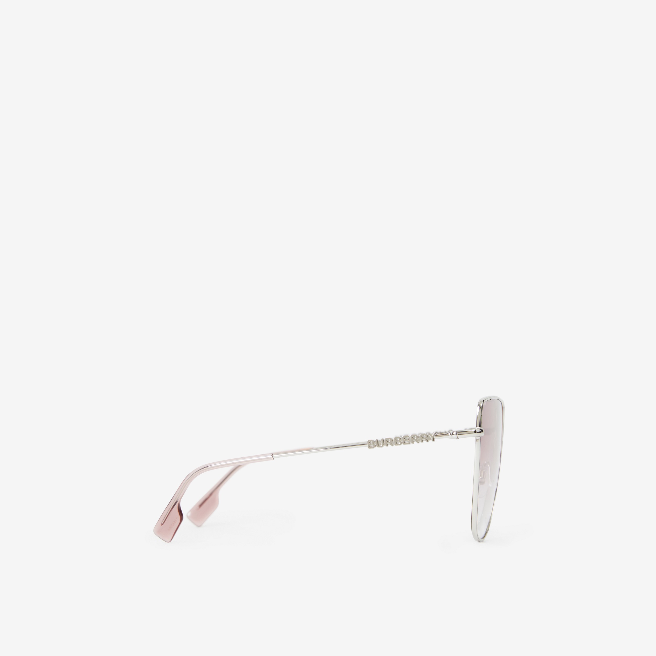 Oversized Cat-eye Frame Sunglasses in Silver - Women | Burberry® Official - 2