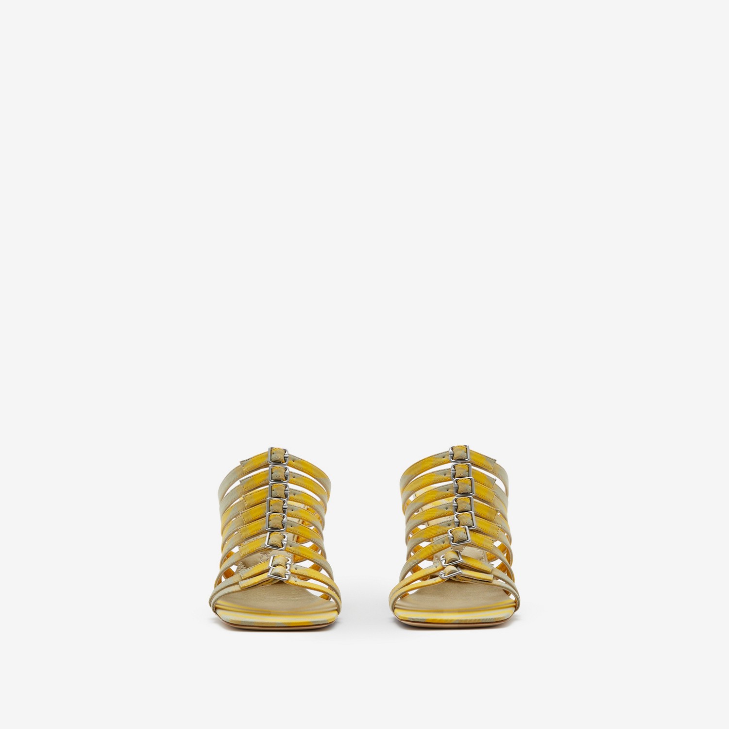 Check Cotton Step Sandals in Hunter - Women | Burberry® Official