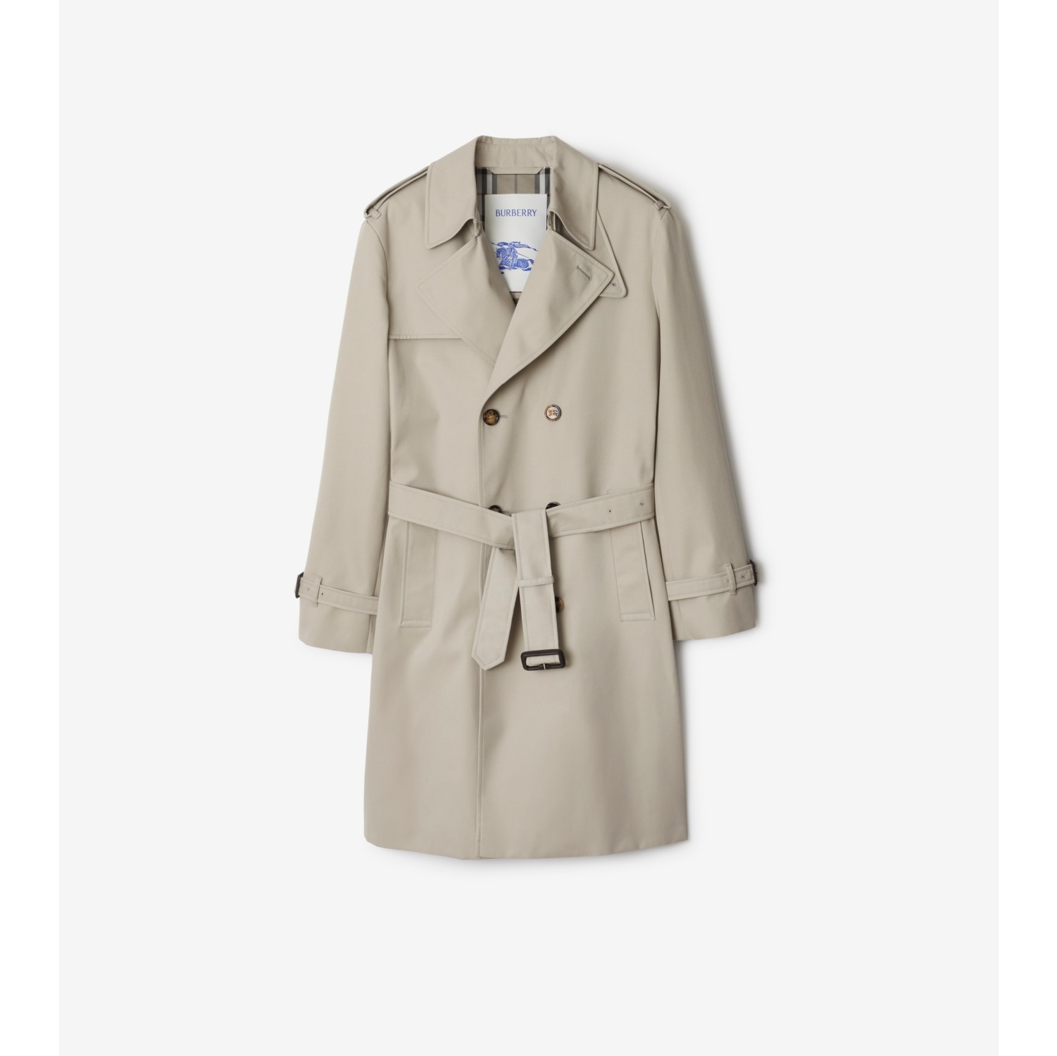 Long Cotton Blend Trench Coat