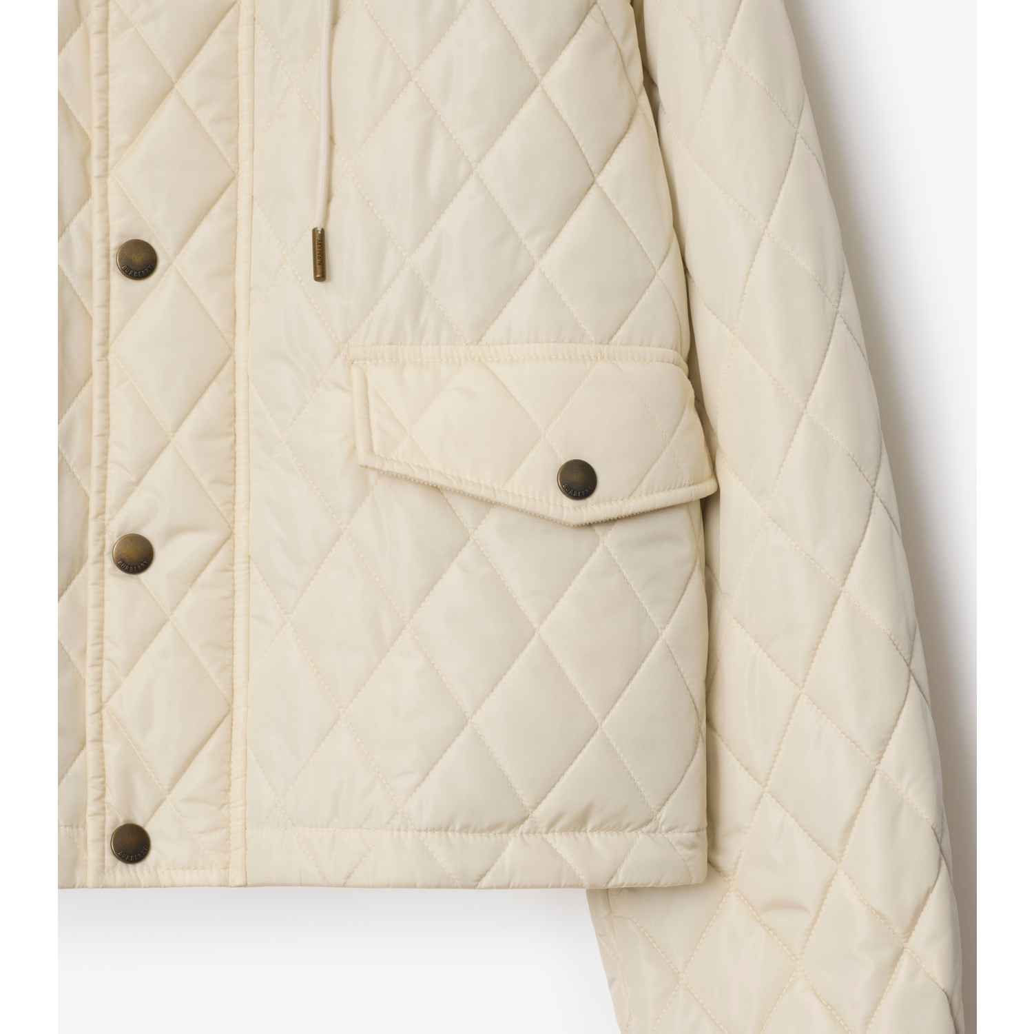 Veste courte matelassée à capuche en nylon
