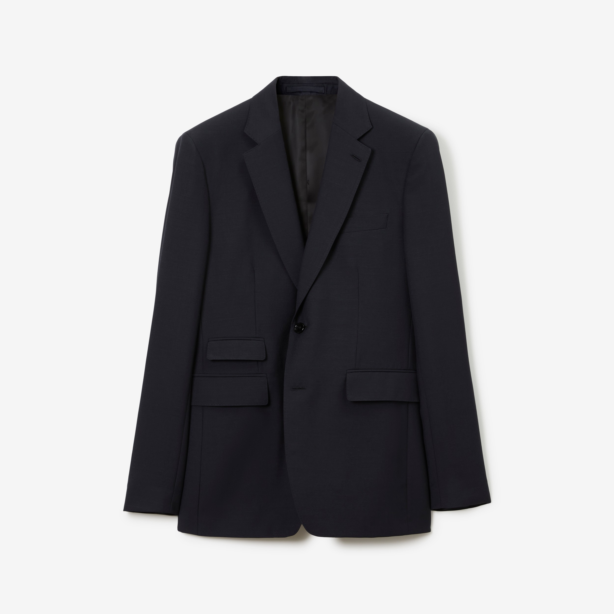 Wool Mohair Regular Fit Tailored Jacket in Navy - Men | Burberry