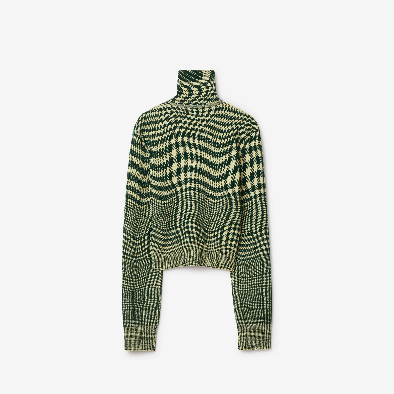 Warped Houndstooth Wool Blend Sweater in Sherbet - Women | Burberry® Official
