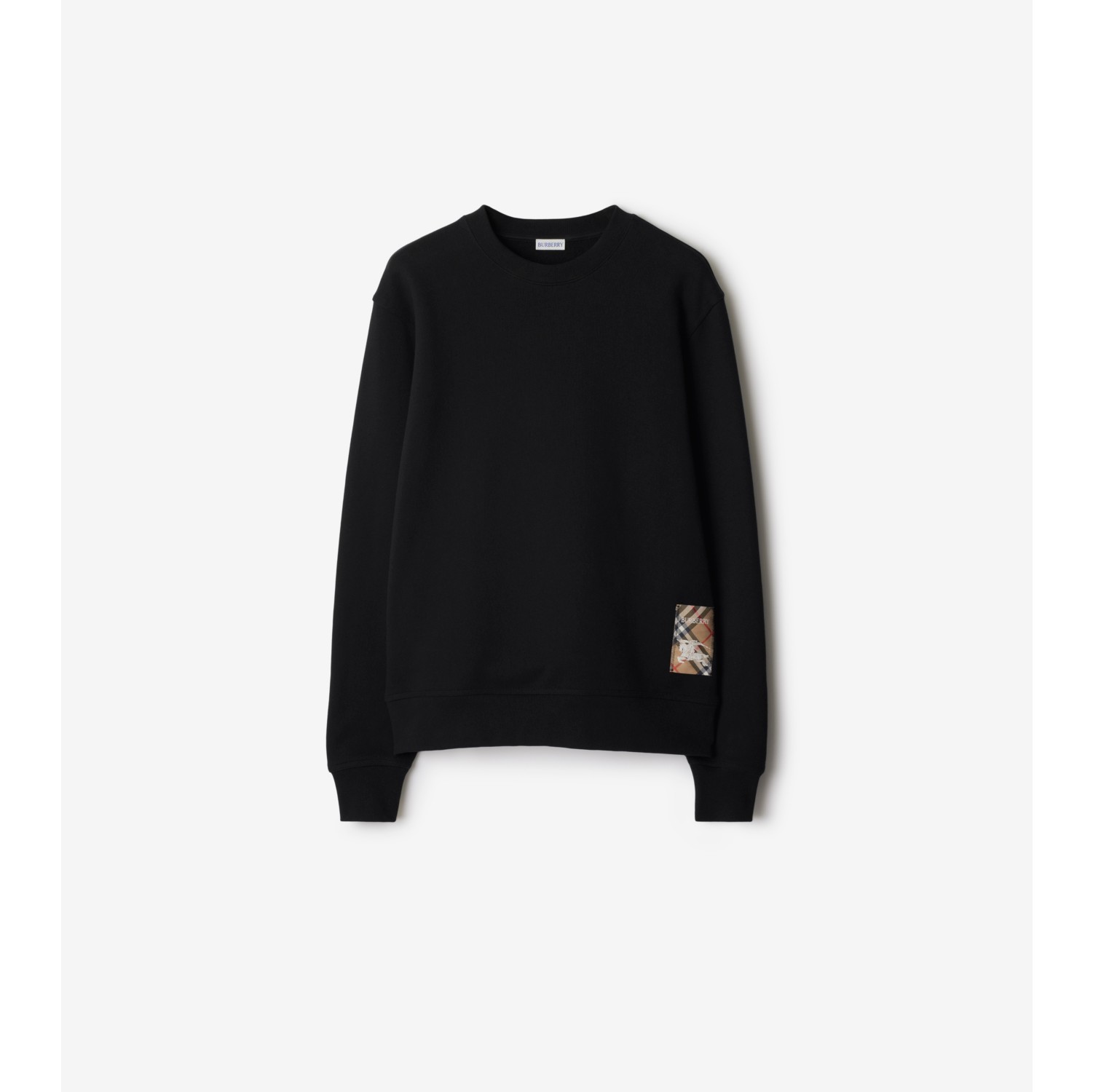 Check Label Cotton Sweatshirt