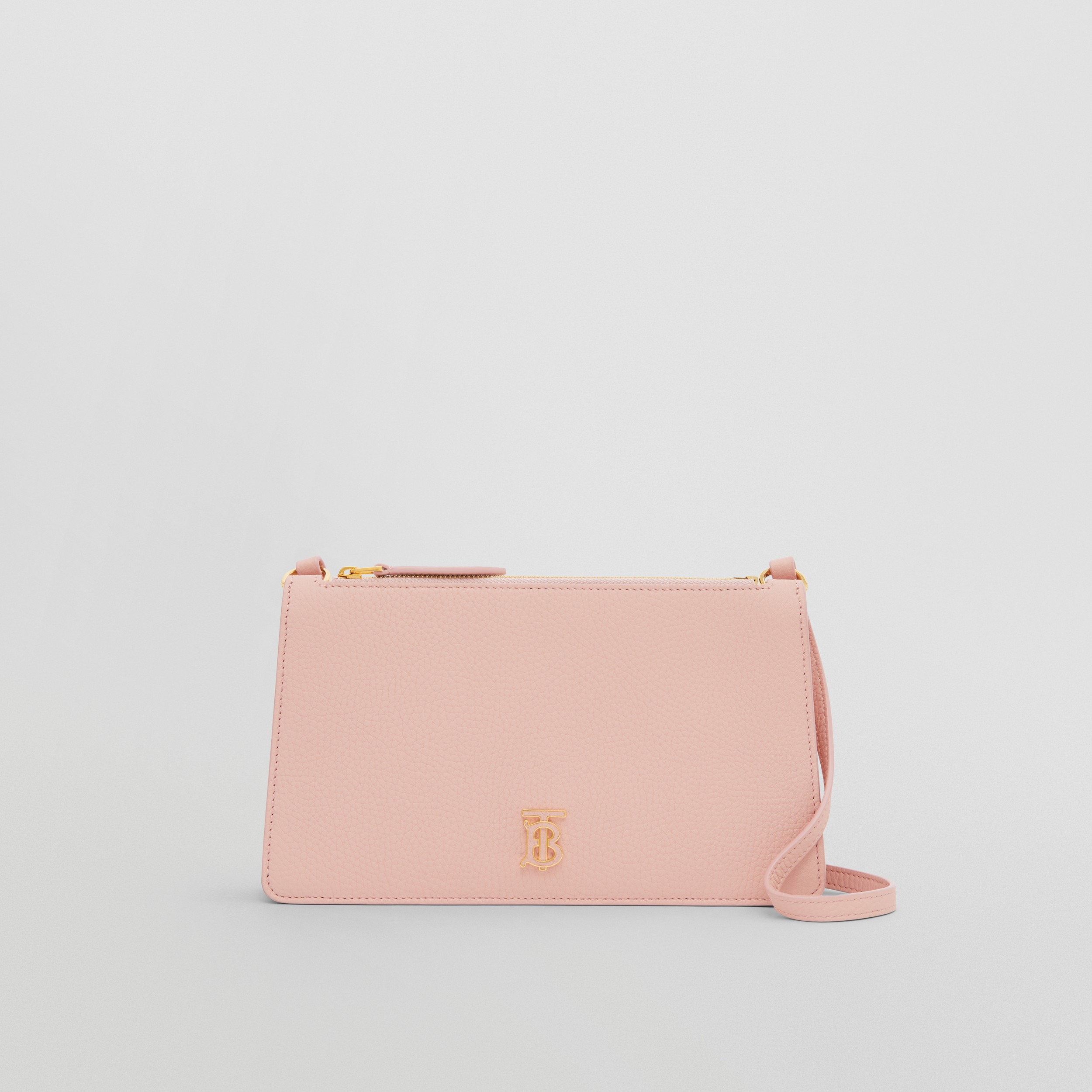 Grainy Leather Mini TB Shoulder Pouch in Dusky Pink - Women | Burberry® Official - 1
