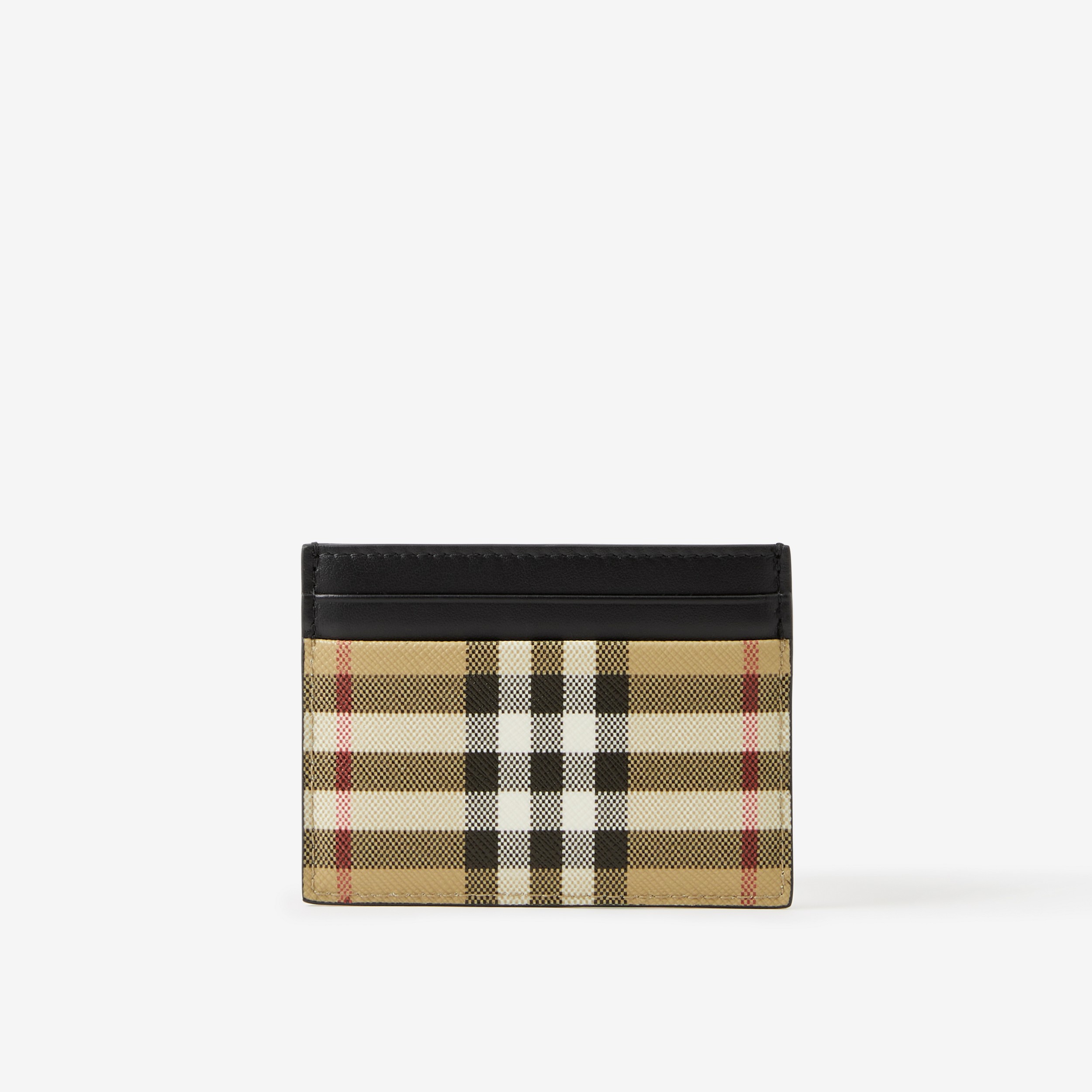 Vintage Check and Leather Card Case in Archive Beige - Men | Burberry® Official - 1