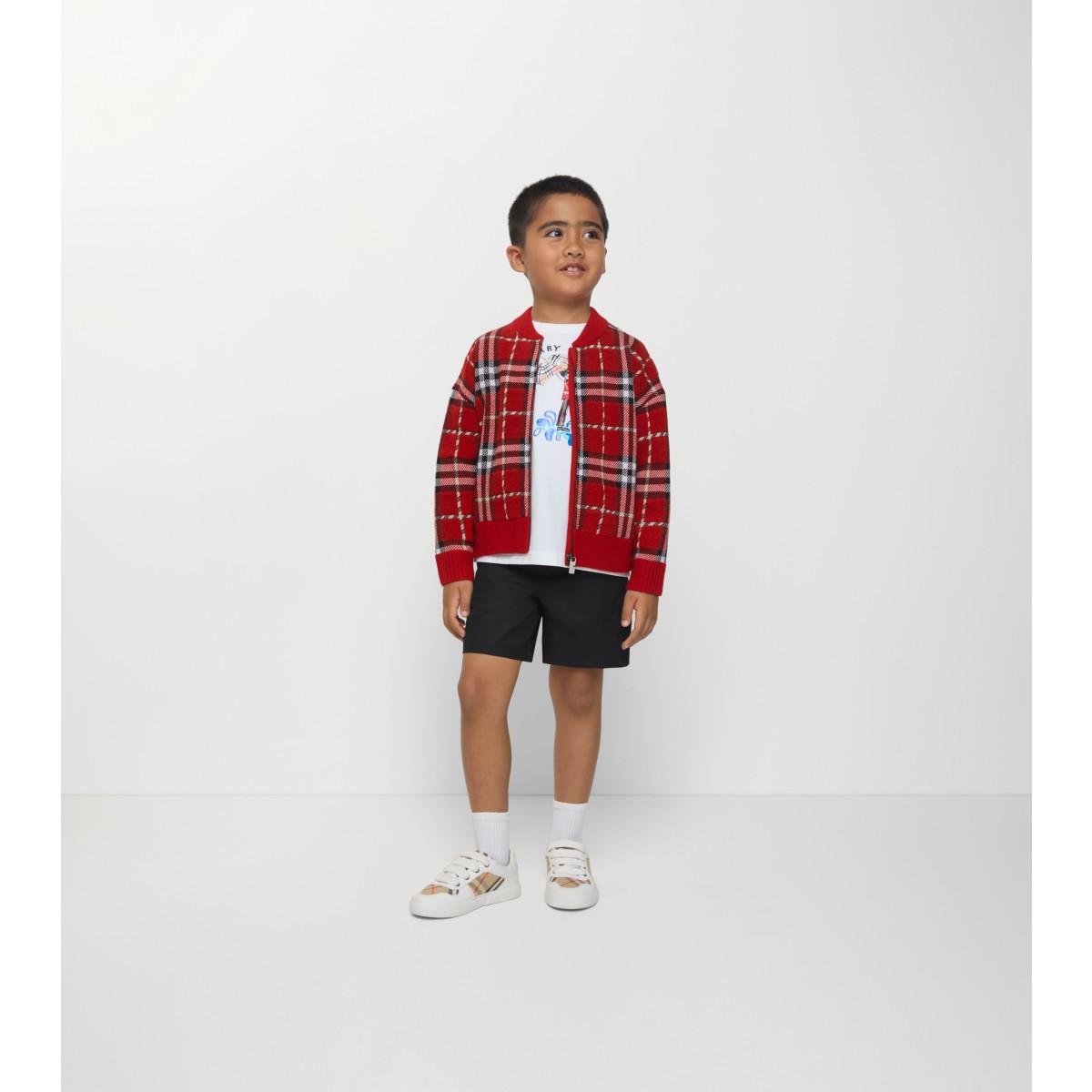  Check Wool Bomber Jacket