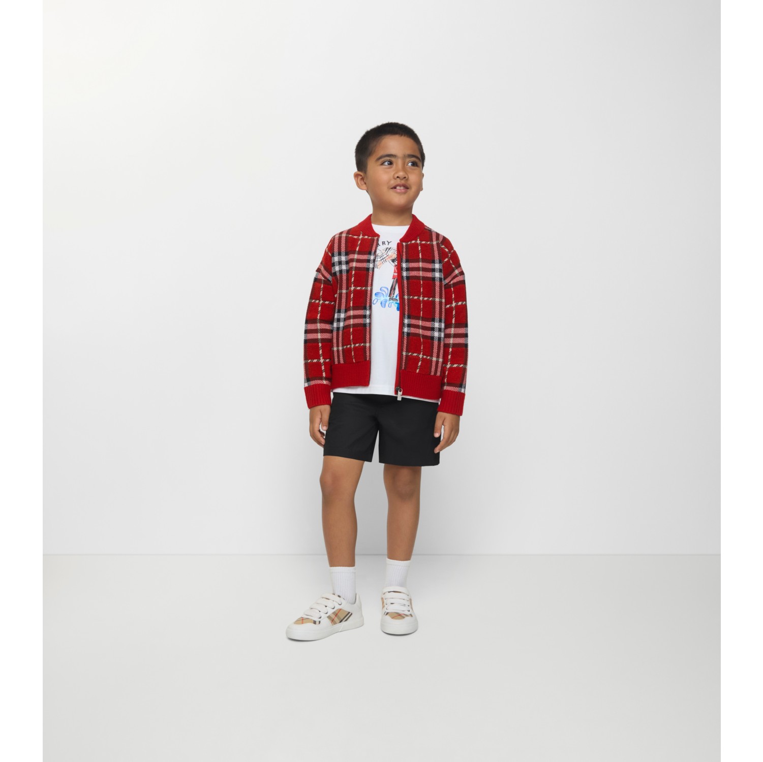 Check Wool Bomber Jacket