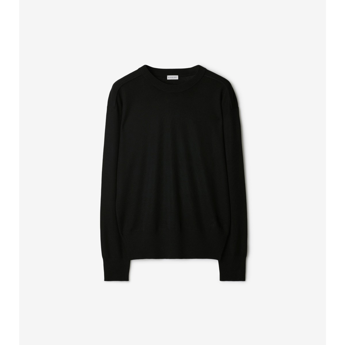 Shop Burberry Wool Sweater In Black