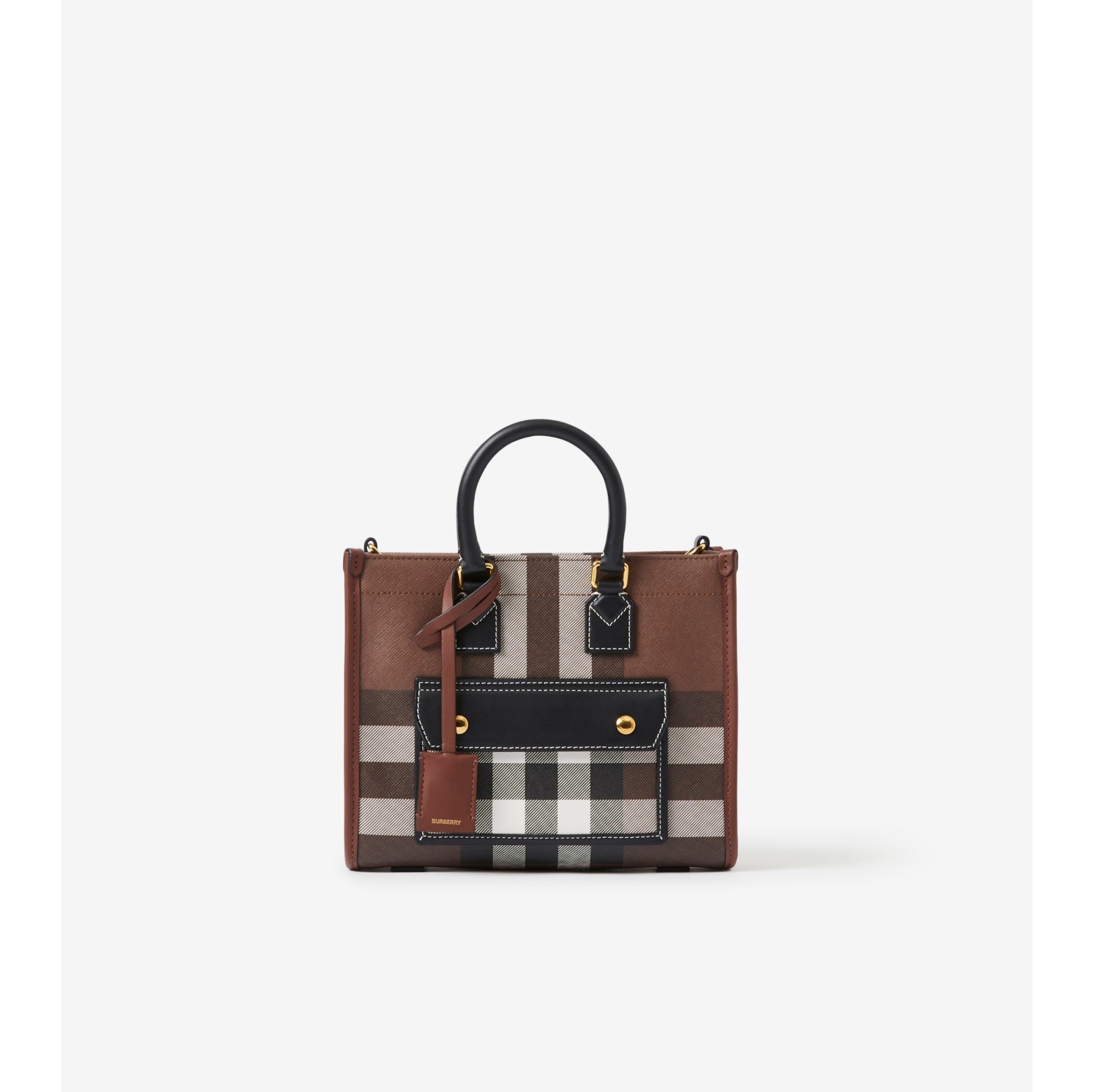 Mini Freya Tote in Dark birch brown Women Burberry Official