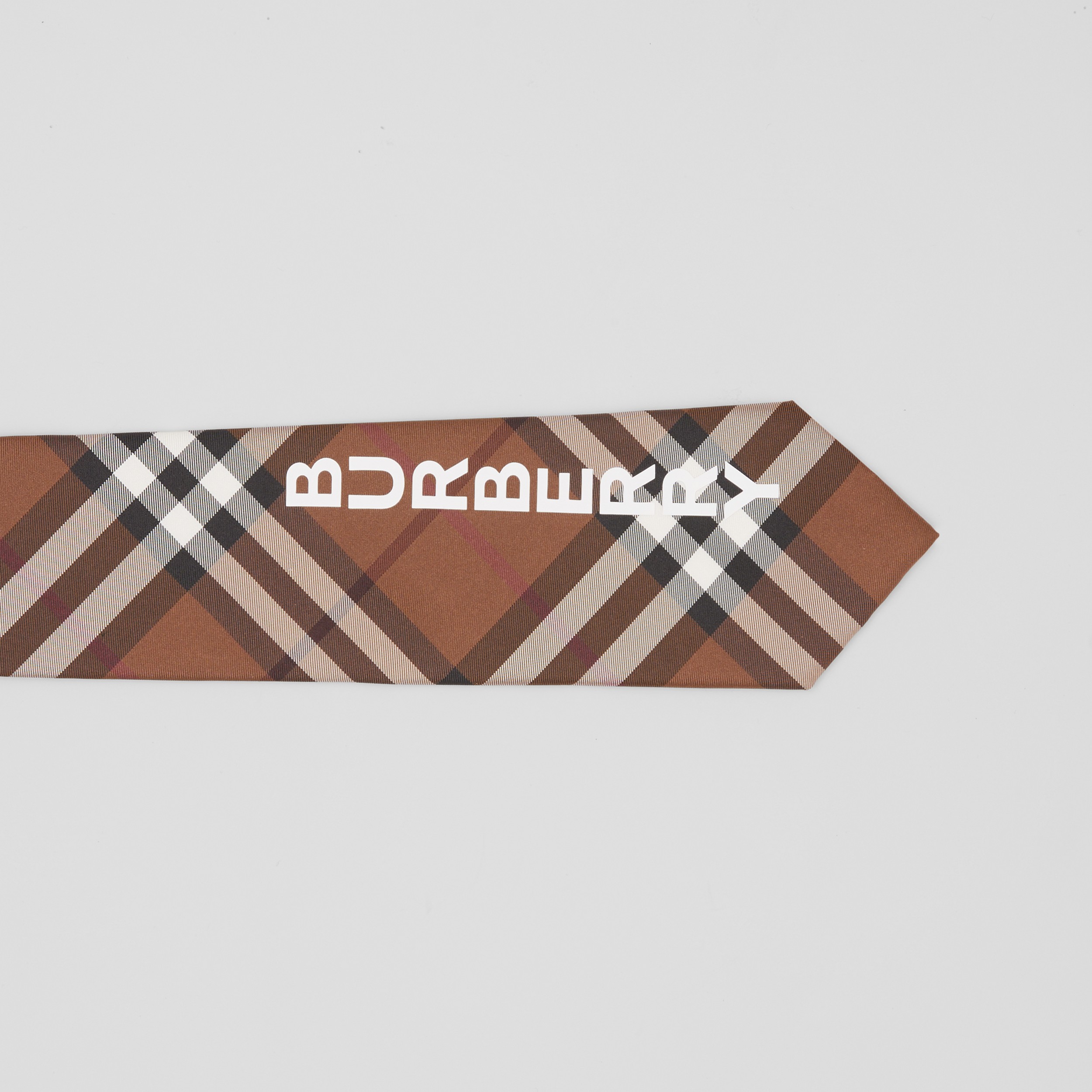 Classic Cut Logo Print Check Tie in Dark Birch Brown - Men | Burberry® Official - 2