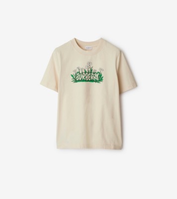 【関税込み】Burberry ベージュ Daisy Logo コットン Tシャツ Daisy Logo Cotton T-shirt in Teacup - Women | Burberry® Official