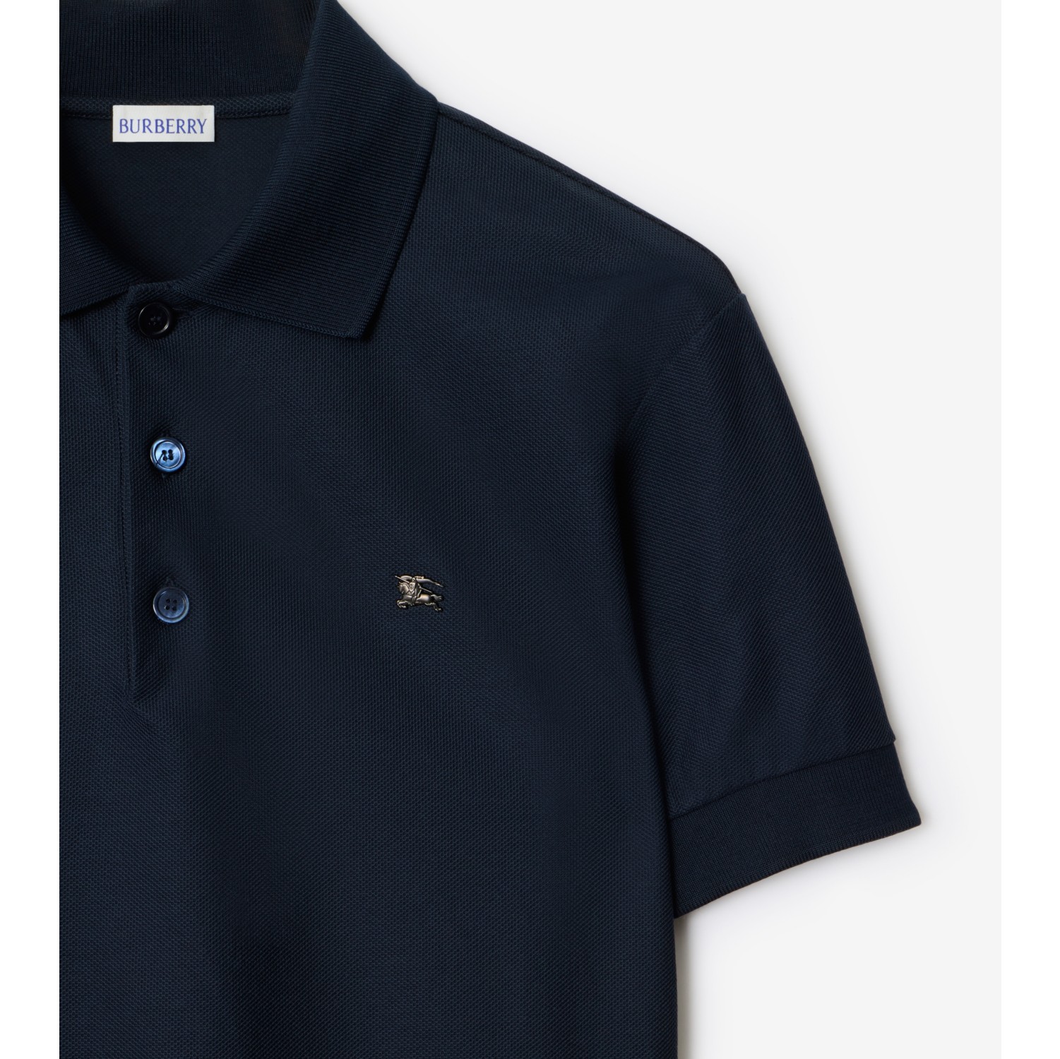 Metal Knight Cotton Polo Shirt in Navy - Men | Burberry® Official