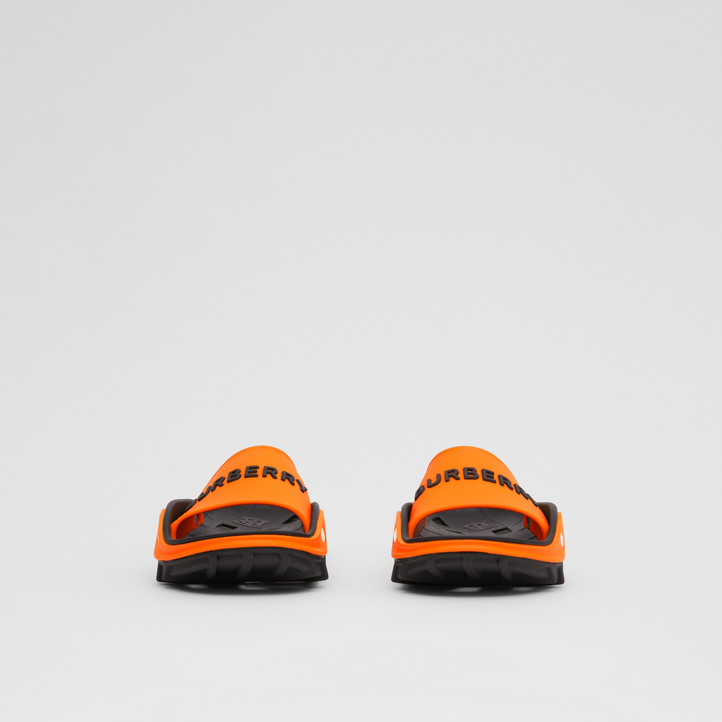 Two-tone Logo and Panel Detail Slides in Bright Orange/black - Men | Burberry® Official - 3