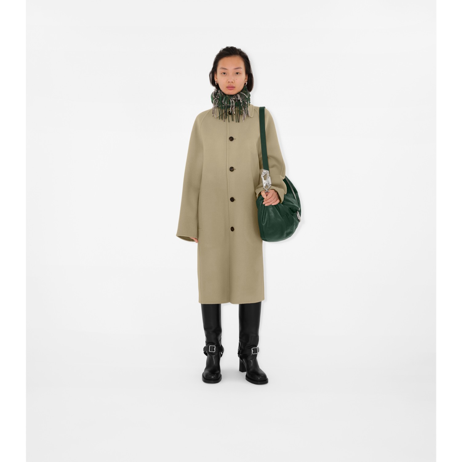 Wool Cashmere Car Coat in Field Women Burberry Official