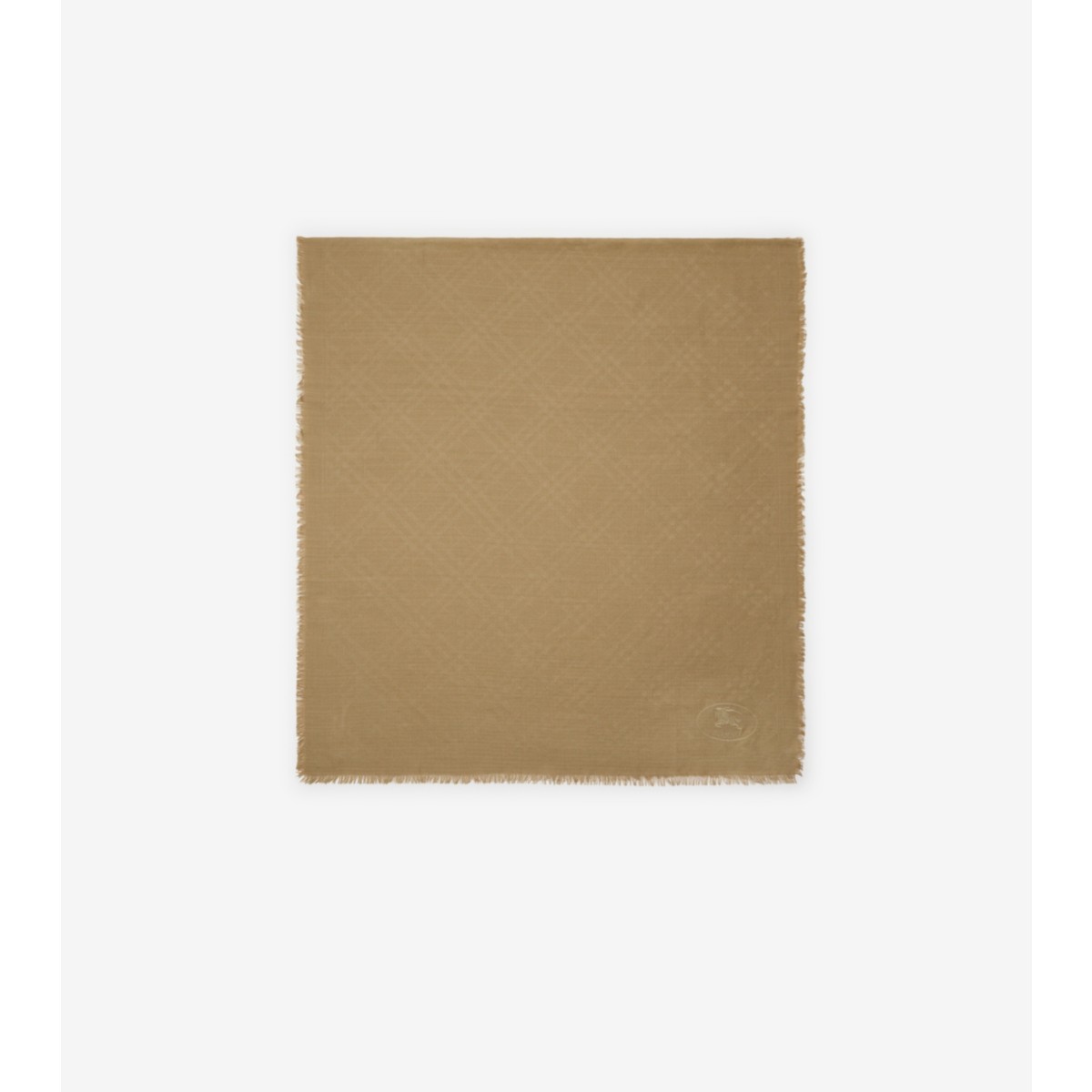 Burberry Wide Check Wool Silk Scarf In Sand