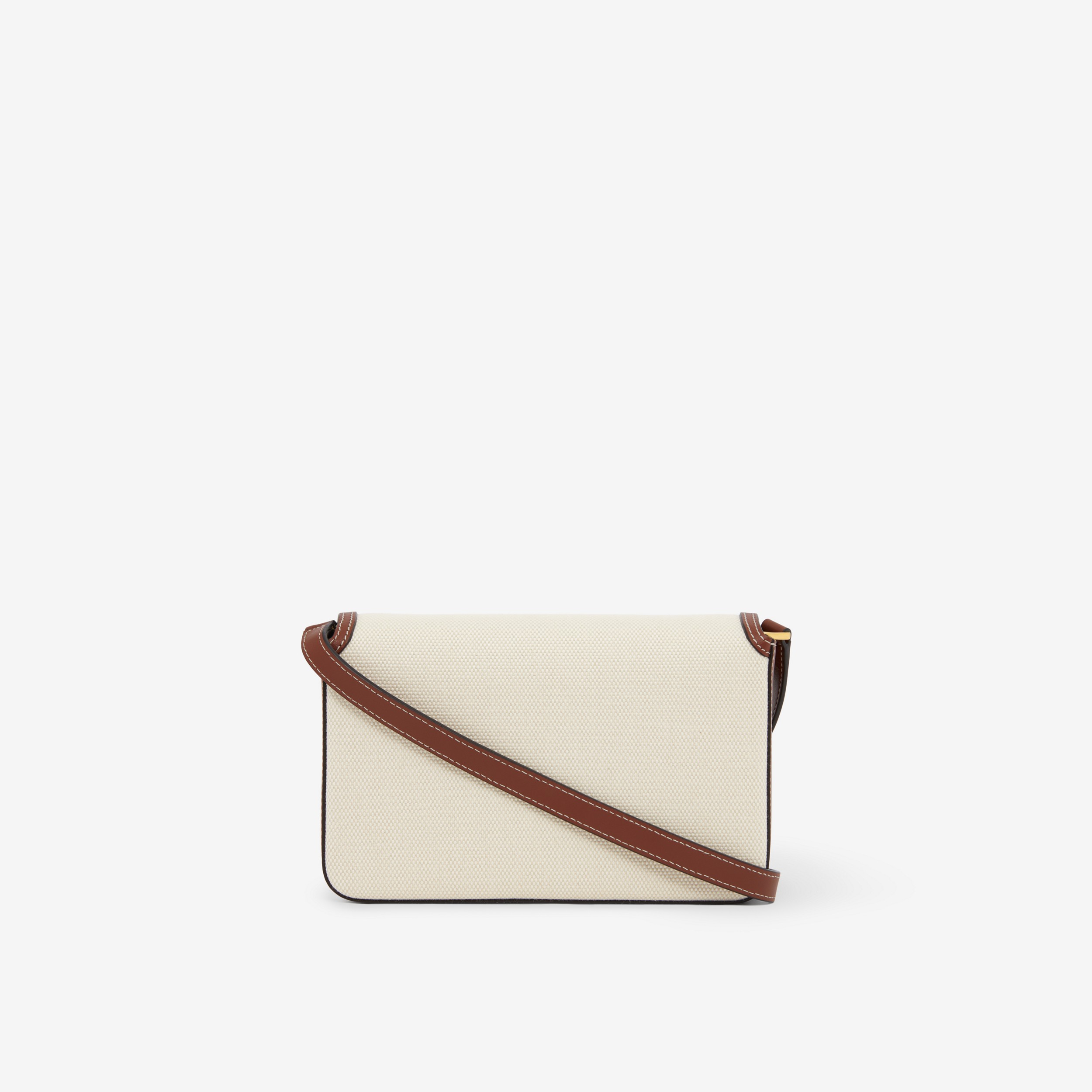 Horseferry Print Canvas and Leather Mini Note Bag in Natural/tan - Women | Burberry® Official - 3