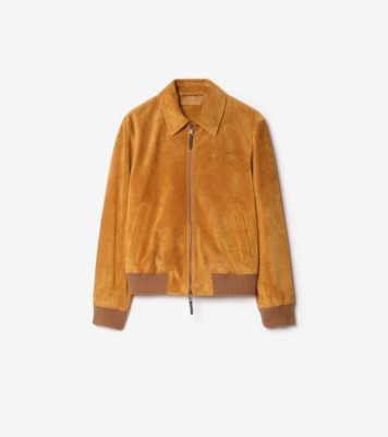 スエード ハリントンジャケット (タン) - メンズ, レザー | Burberry