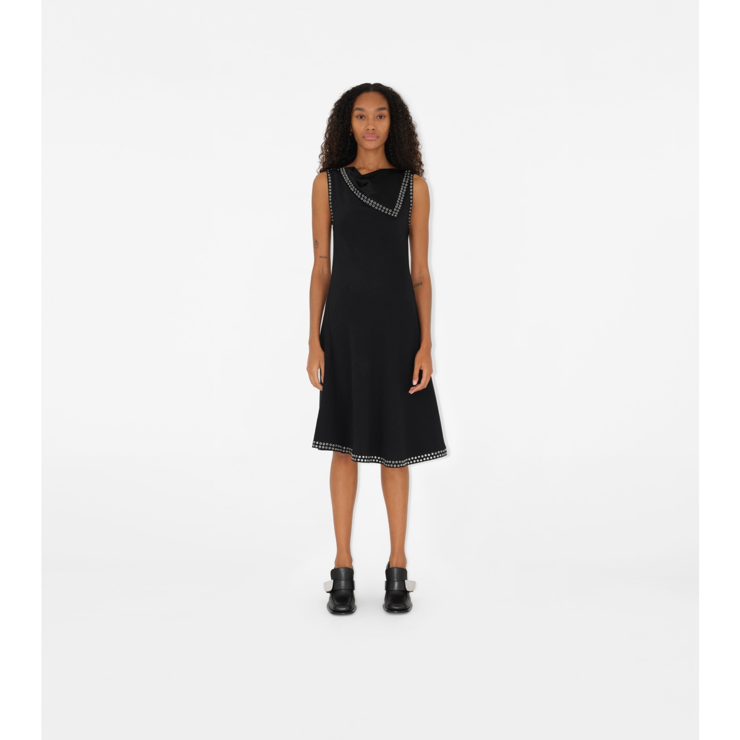 Satin Dress in Black - Women, Technical | Burberry® Official