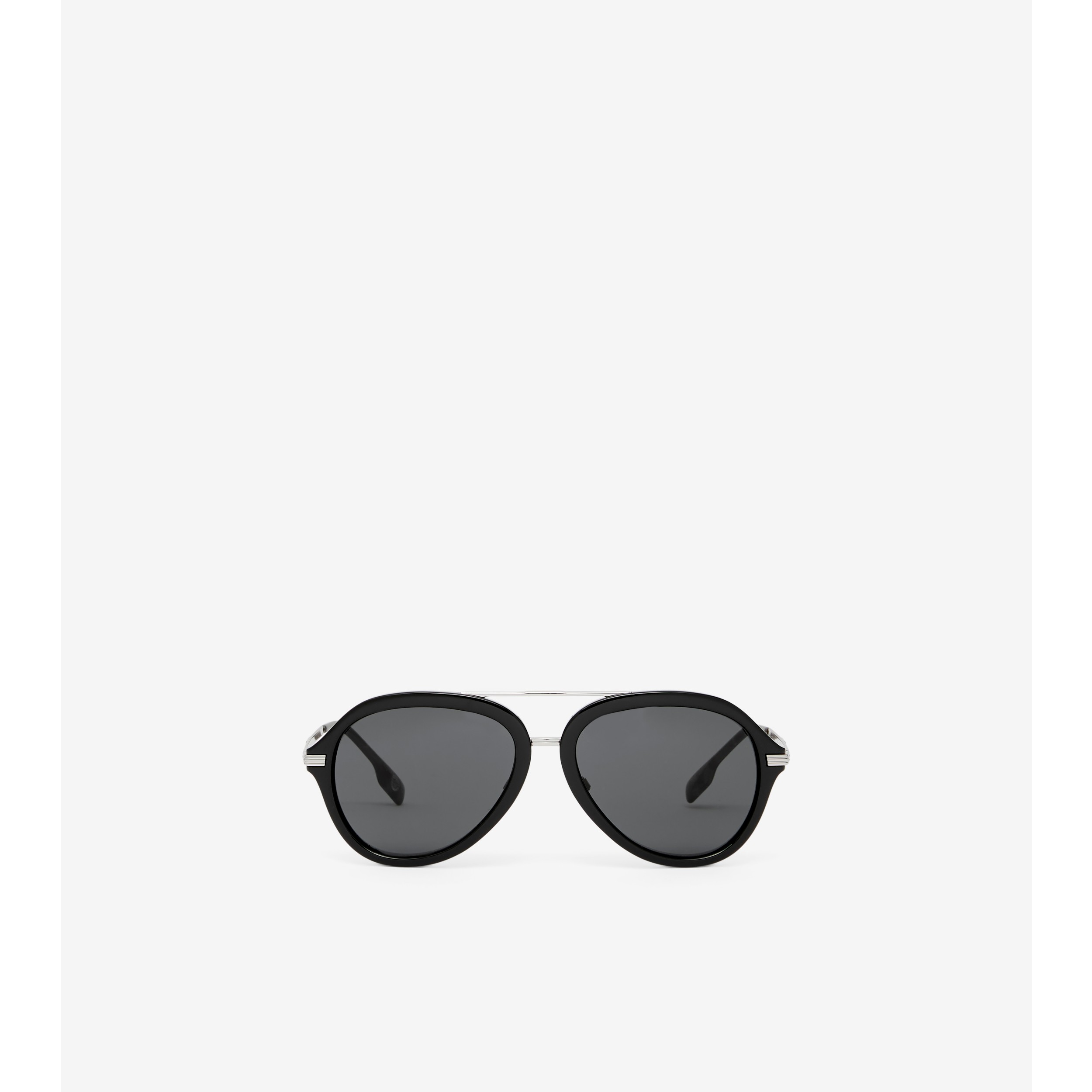 Check Detail Pilot Sunglasses in Black Men Burberry Official