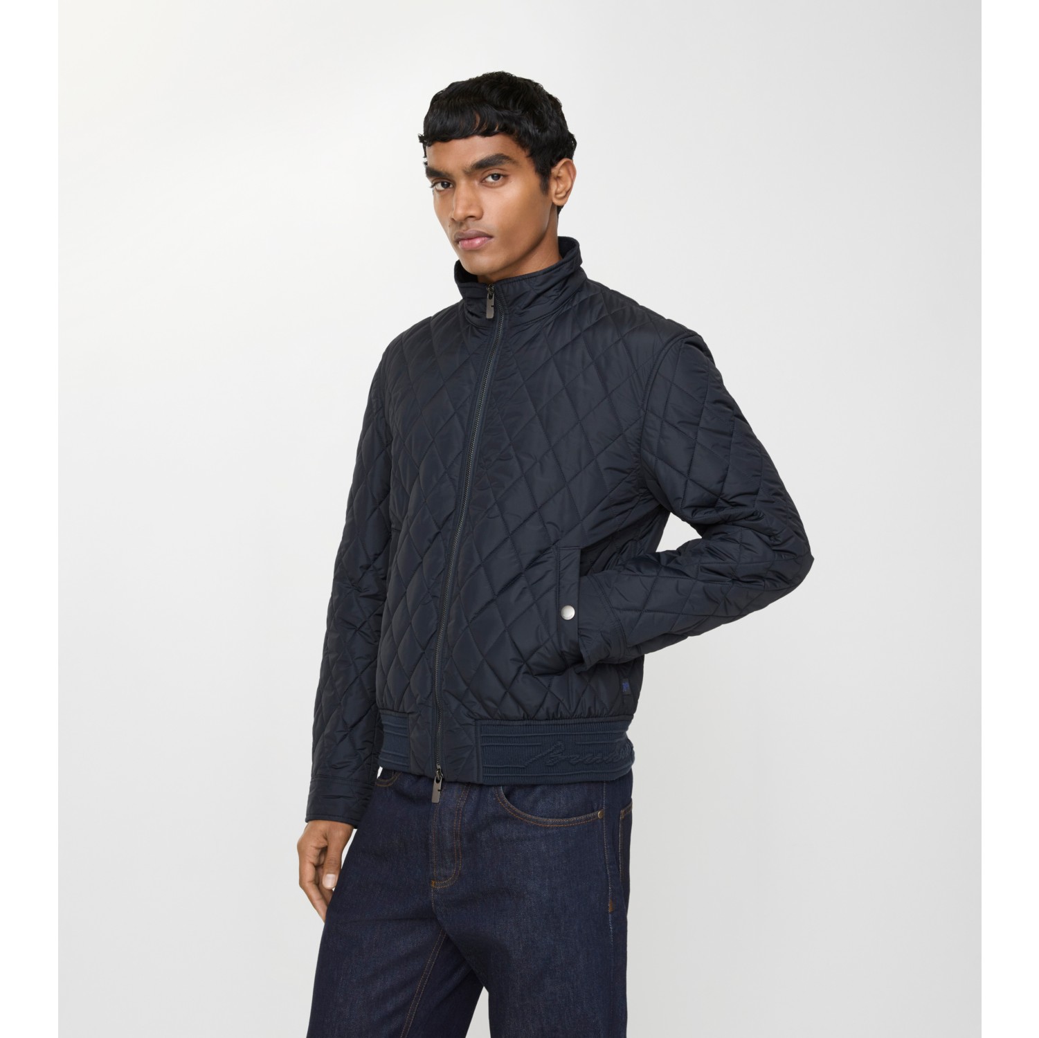 Quilted Nylon Jacket in Navy - Men | Burberry® Official