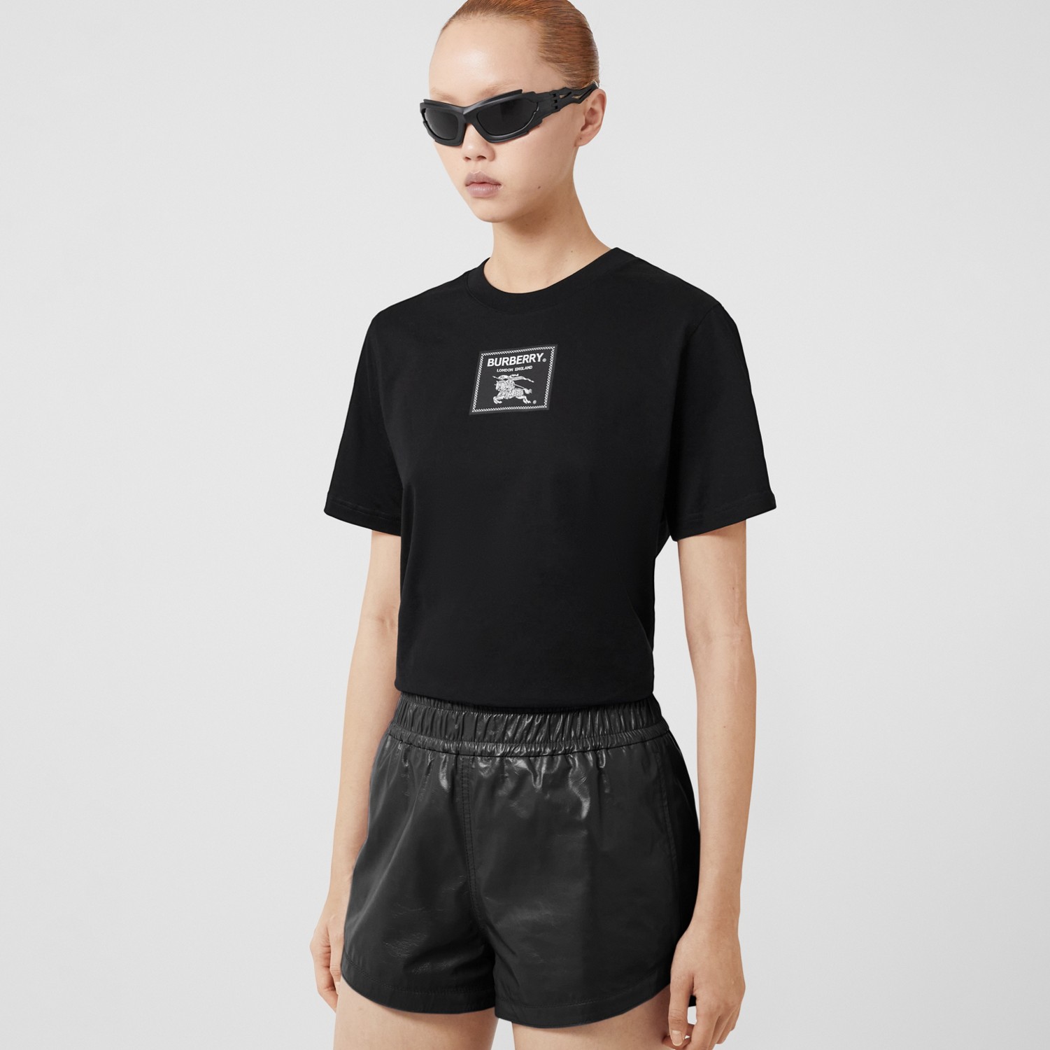 T-shirt en coton avec étiquette Prorsum (Noir) - Femme | Site officiel Burberry®