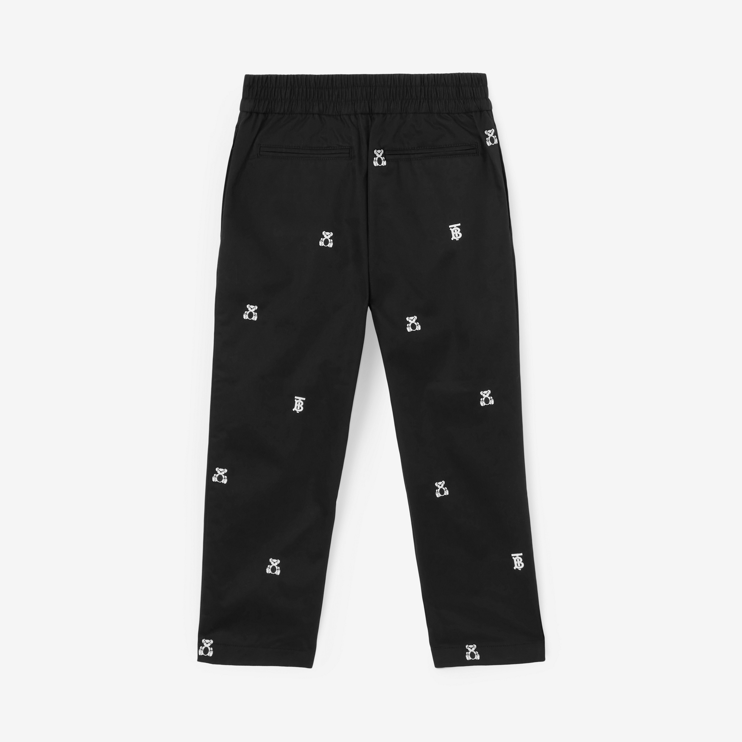Pantalones en algodón con ositos Thomas bordados (Negro) | Burberry® oficial - 2