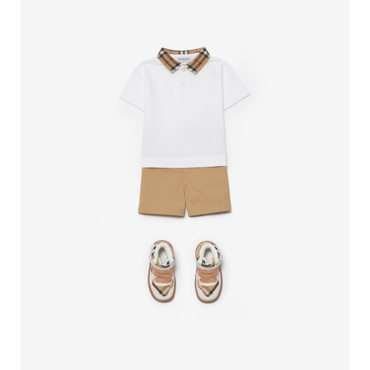  Check Collar Cotton Polo Shirt