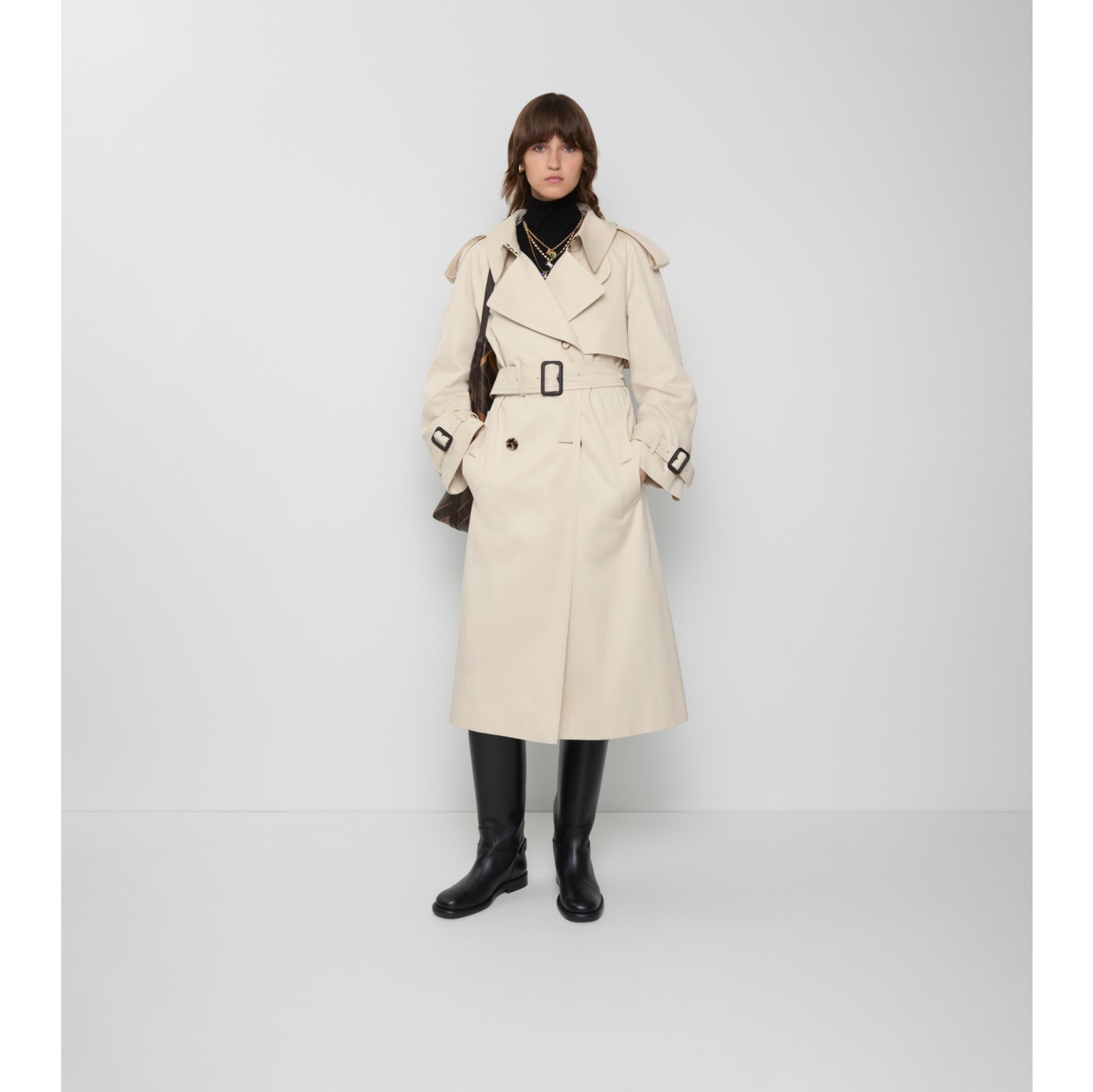 Langer Trenchcoat „Fitzrovia“ aus Gabardine