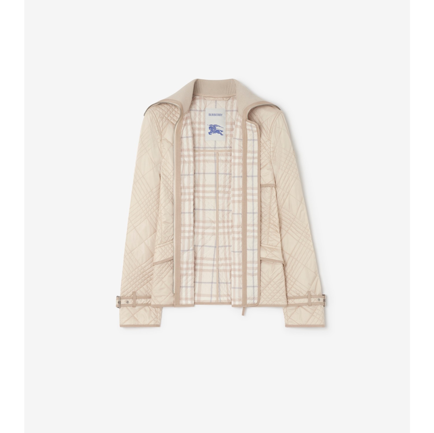 Micro Check-stitch Nylon Abbeydale Jacket in Stone beige - Women