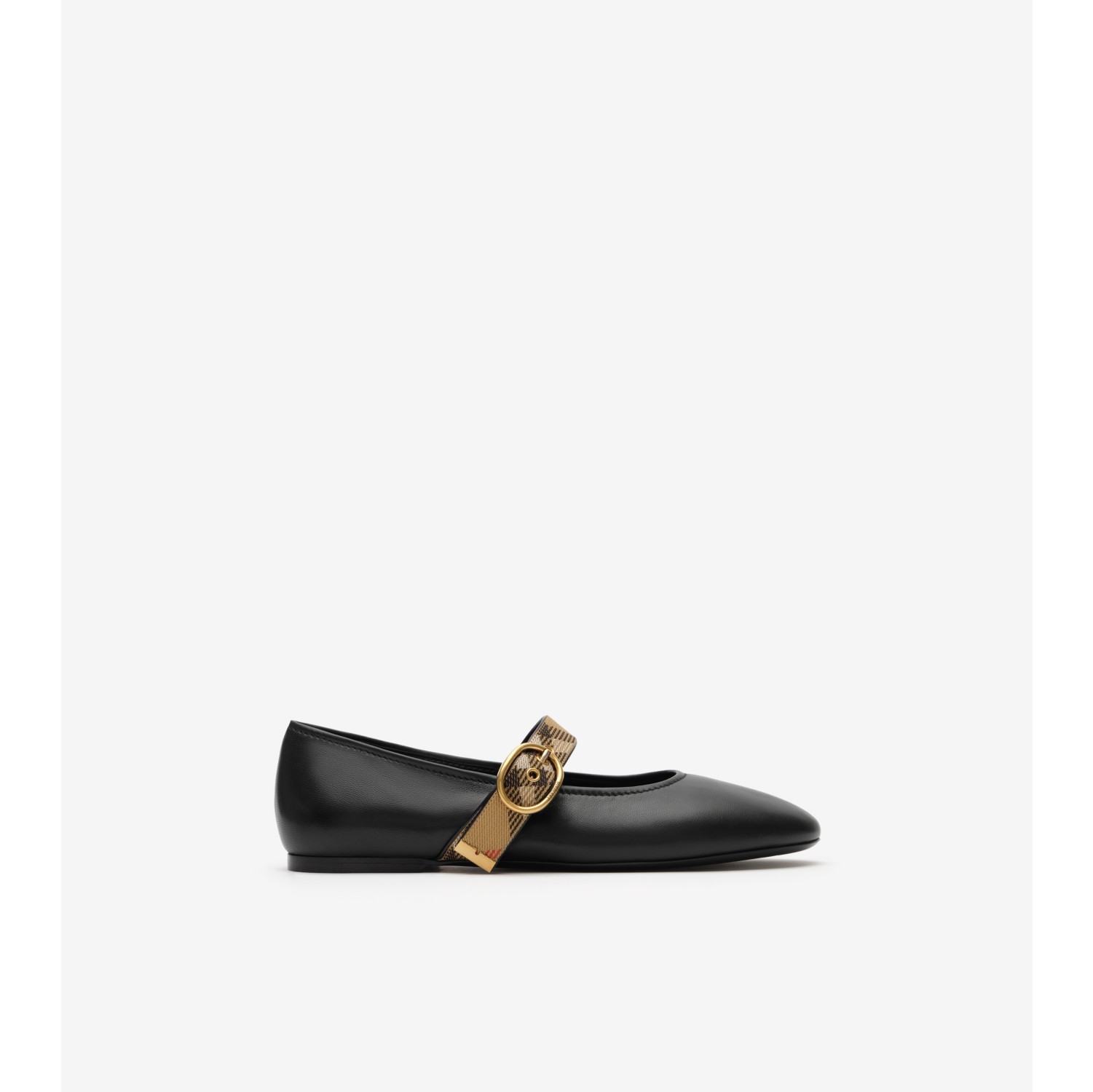 Check Strap Leather Robin Ballerinas