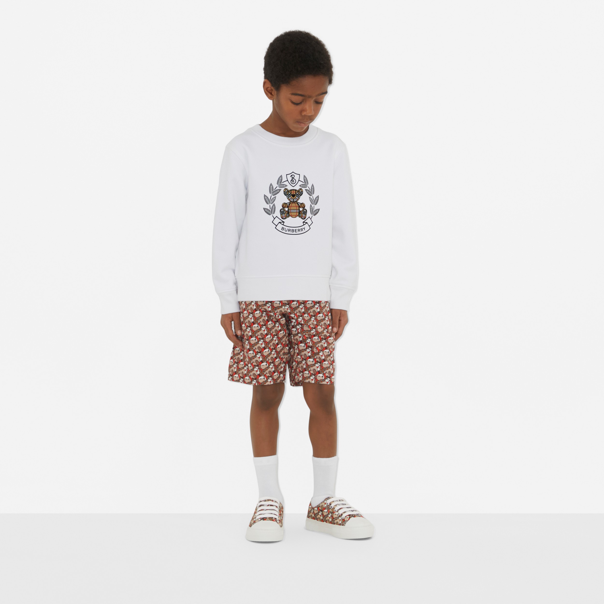 Baumwollsweatshirt mit Thomas Teddybär-Print (Weiß) | Burberry® - 4