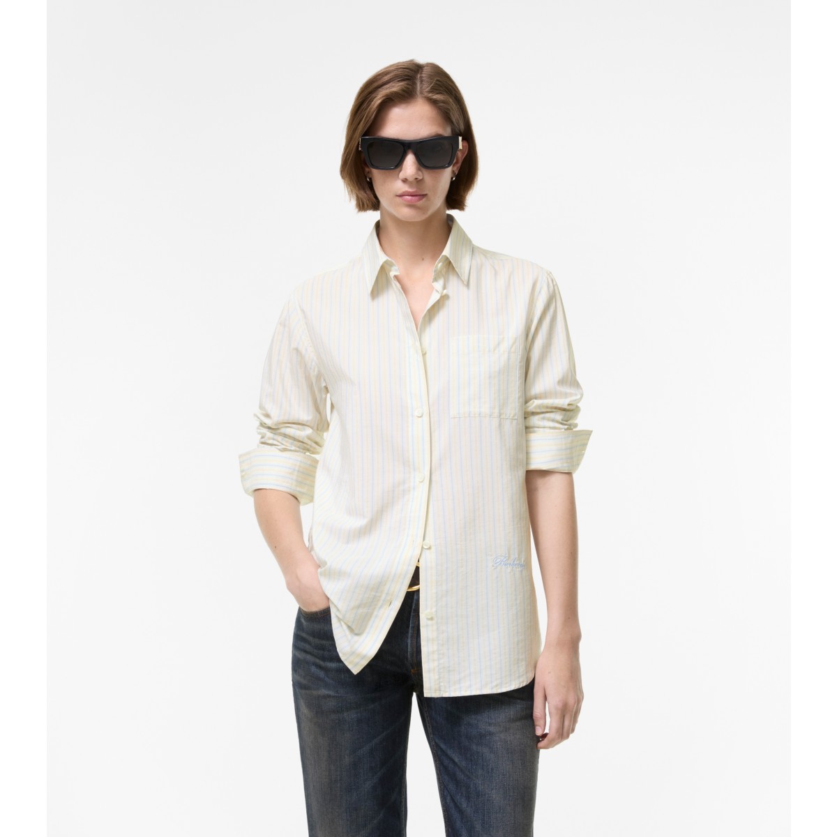  Stripe Classic Fit d Silk Cotton Shirt