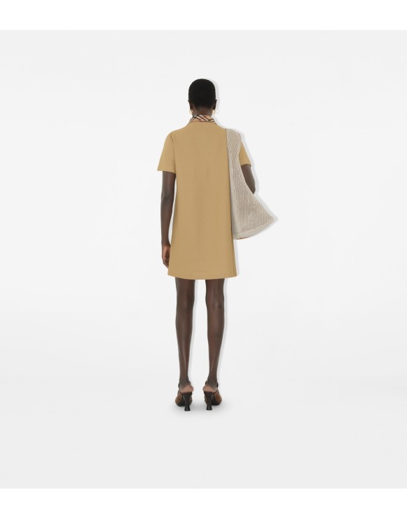 Robe polo à col Check en coton