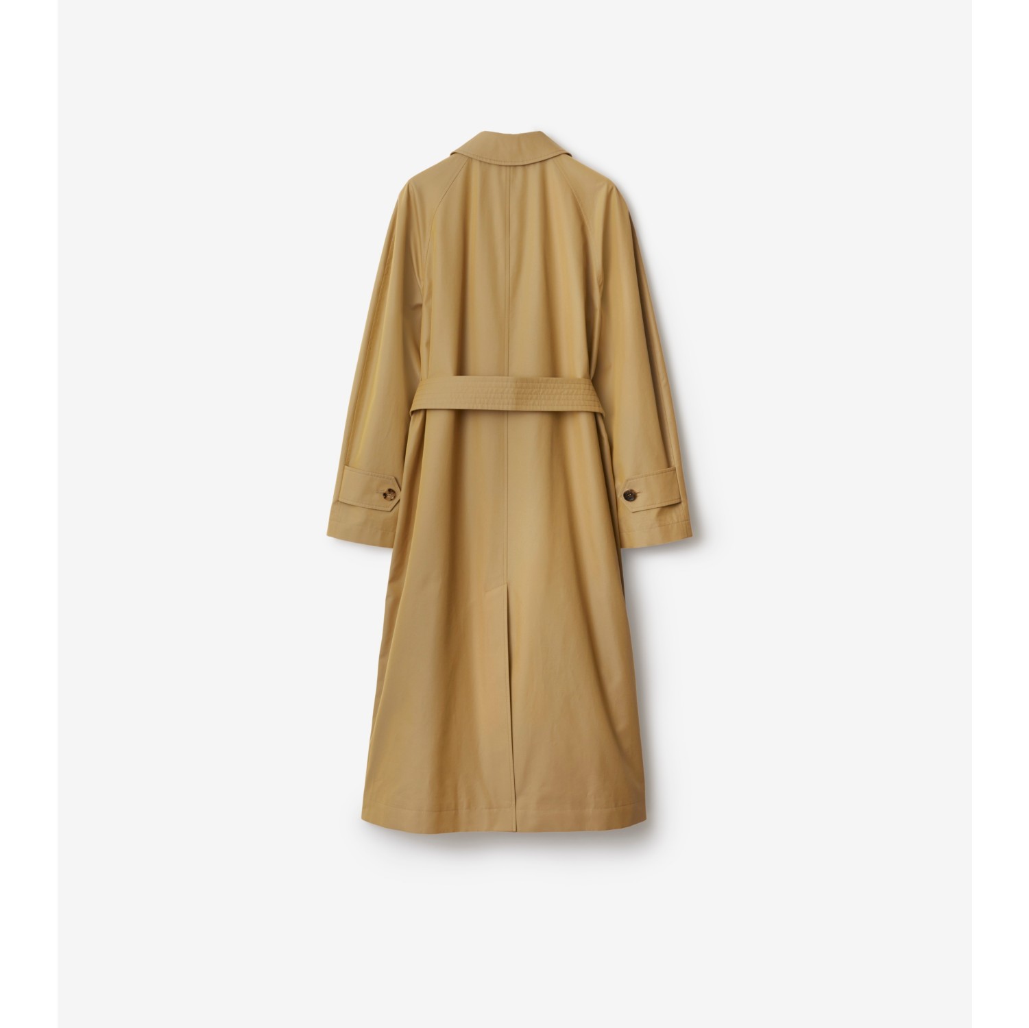 Long Gabardine Car Coat in Spelt - Women, Cotton | Burberry® Official