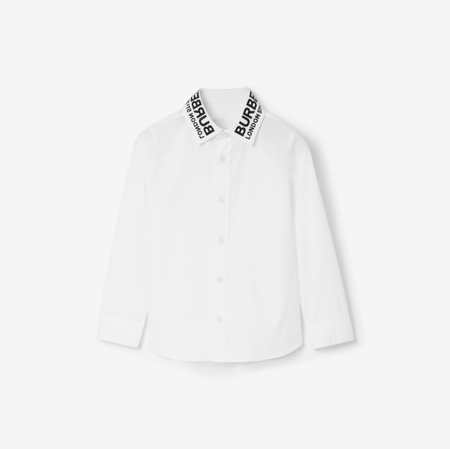 Camisa en algodón con detalle de coordenadas (Blanco) | Burberry® oficial