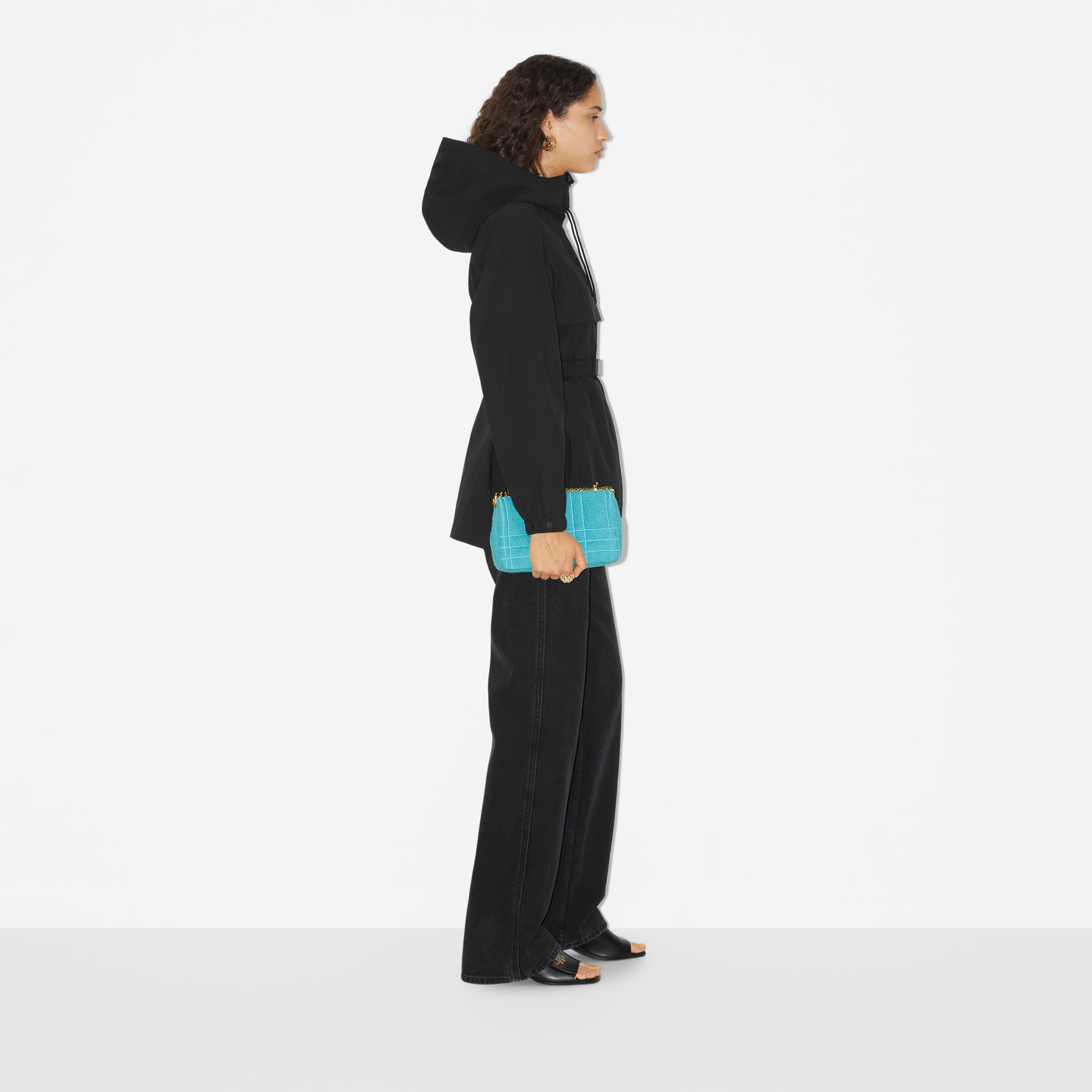 Parca curta com cinto e estampa EKD (Preto) - Mulheres | Burberry® oficial - 3