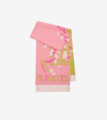 ワイド フローラルEKD カシミアスカーフ (ベゴニアピンク) | Burberry