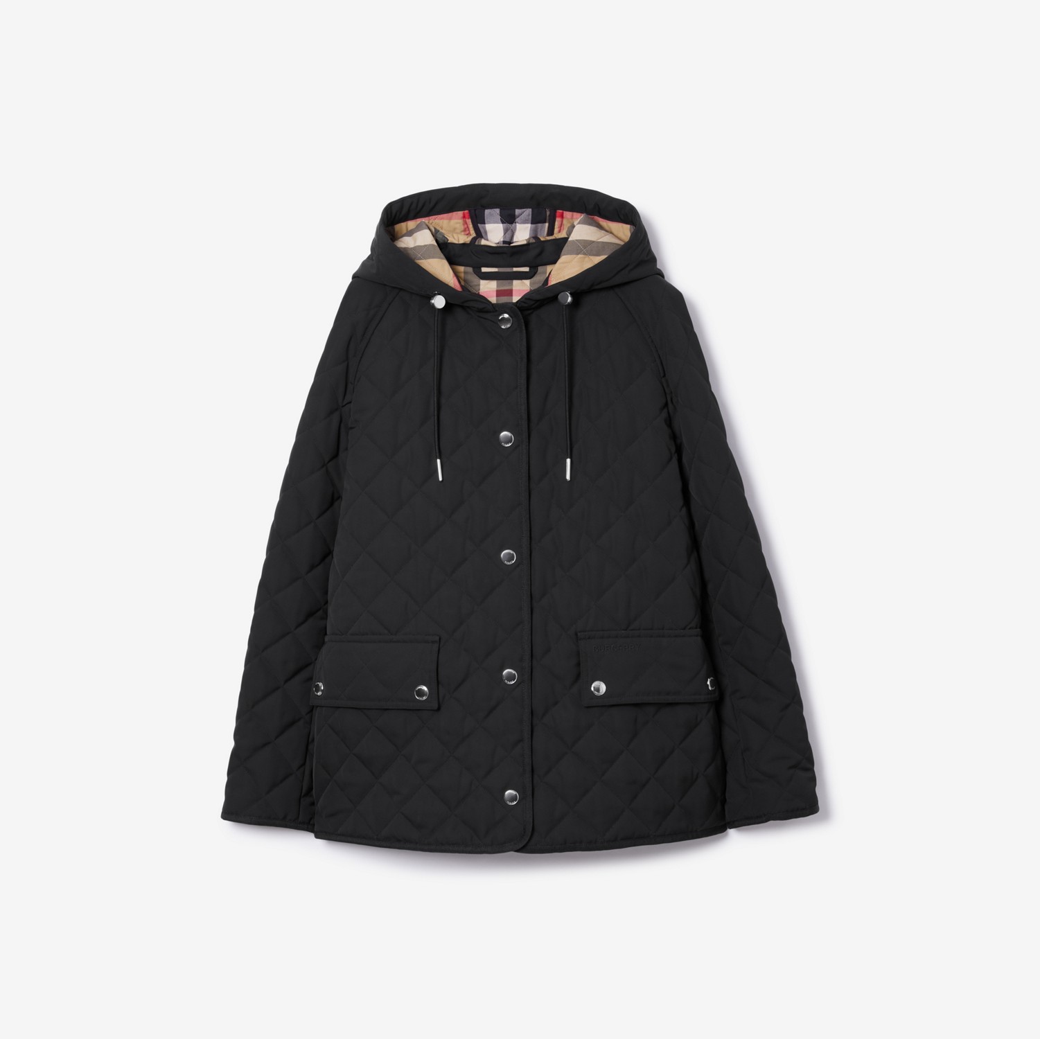 Diamond Quilted Thermoregulated Hooded Jacket in Black - Women | Burberry® Official