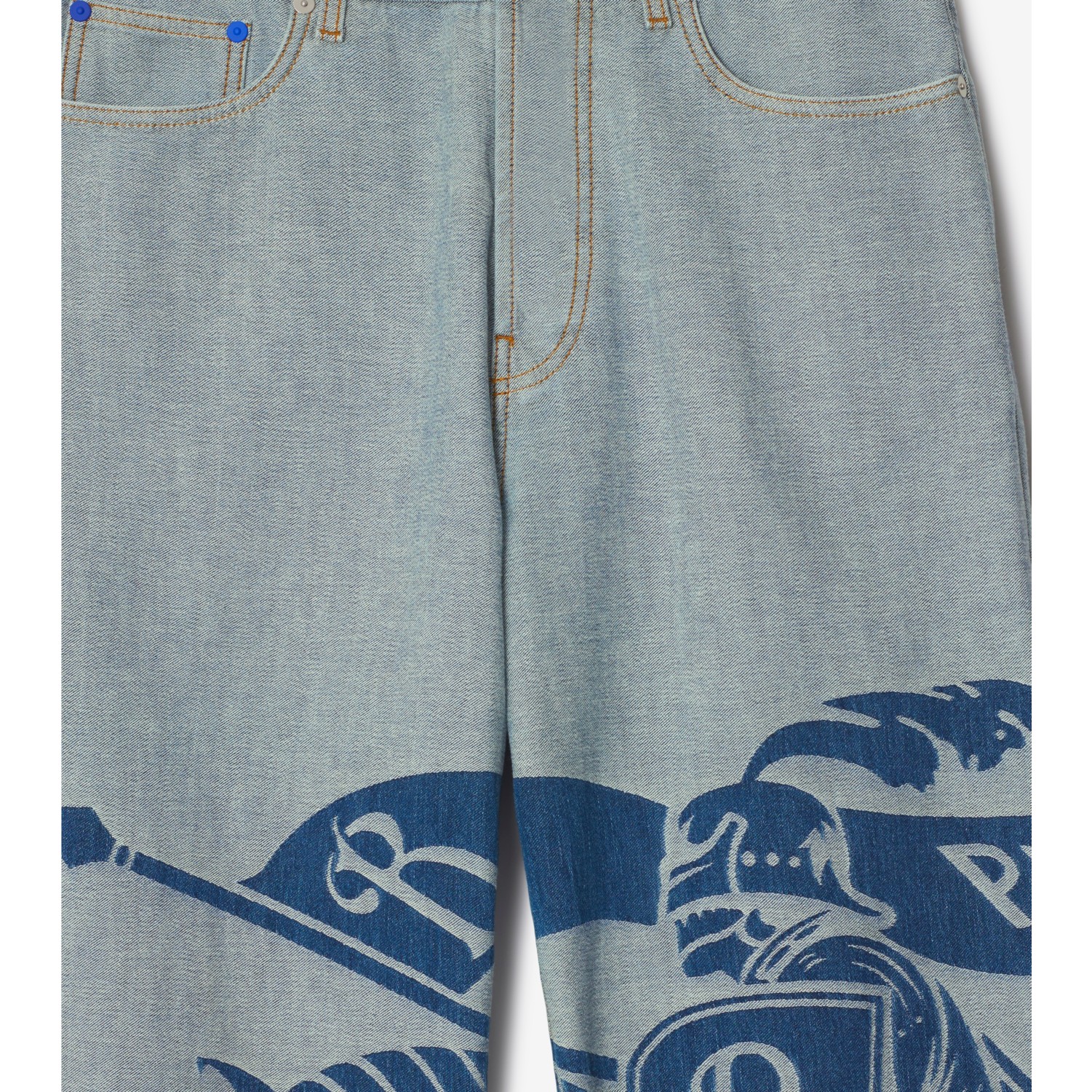 EKD Oversized Fit Jeans in Denim blue - Men, Cotton | Burberry® Official
