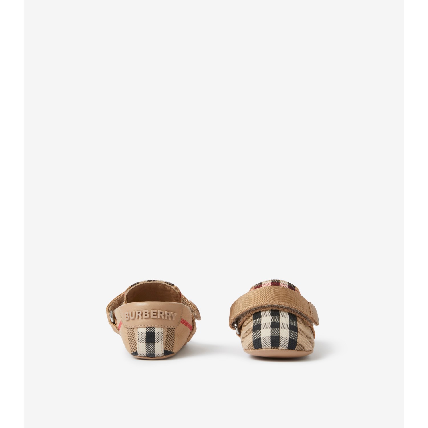 Chaussons en coton m lang Check Beige d archive Enfant Site