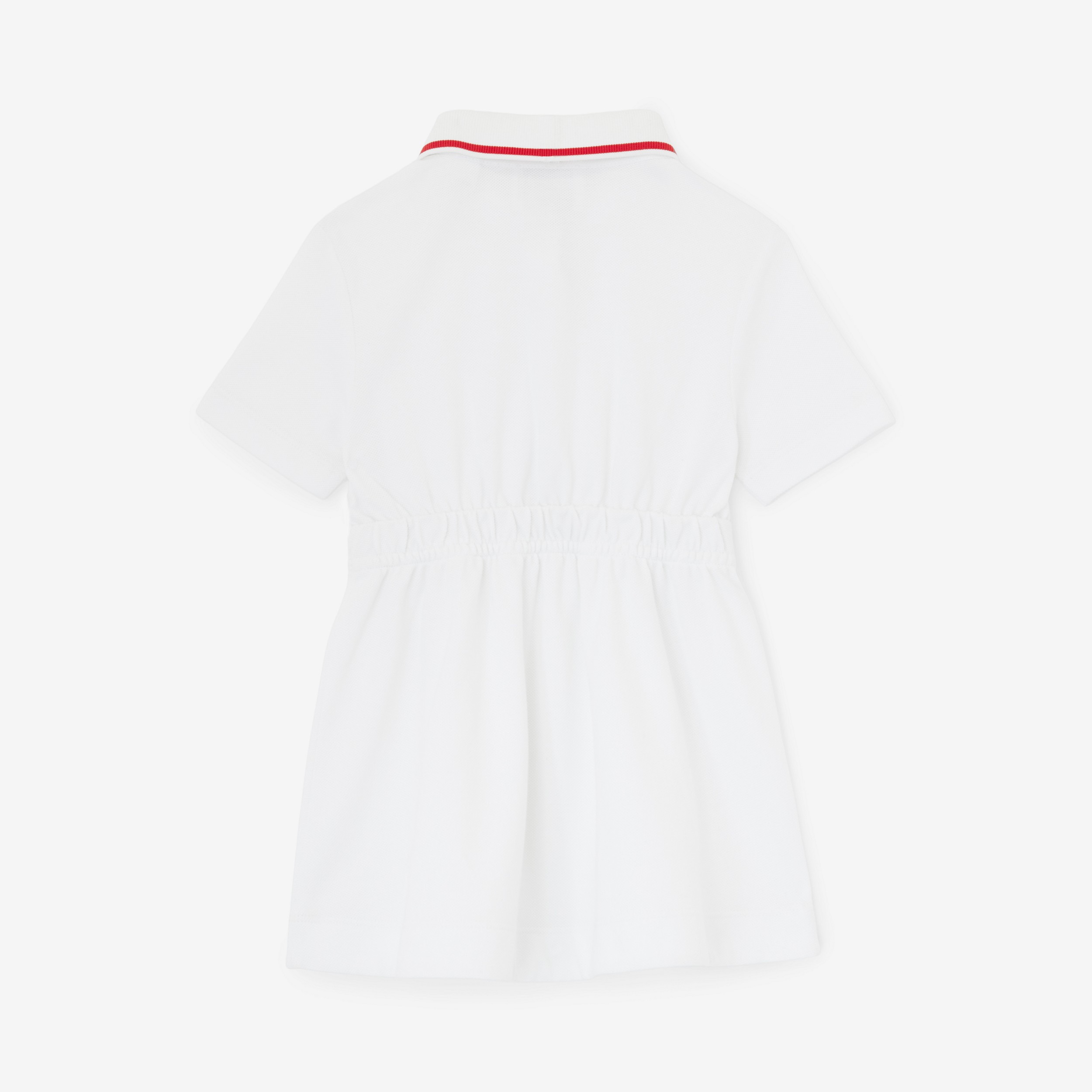 Logo Script Print Cotton Piqué Polo Shirt Dress in White - Children | Burberry® Official - 2
